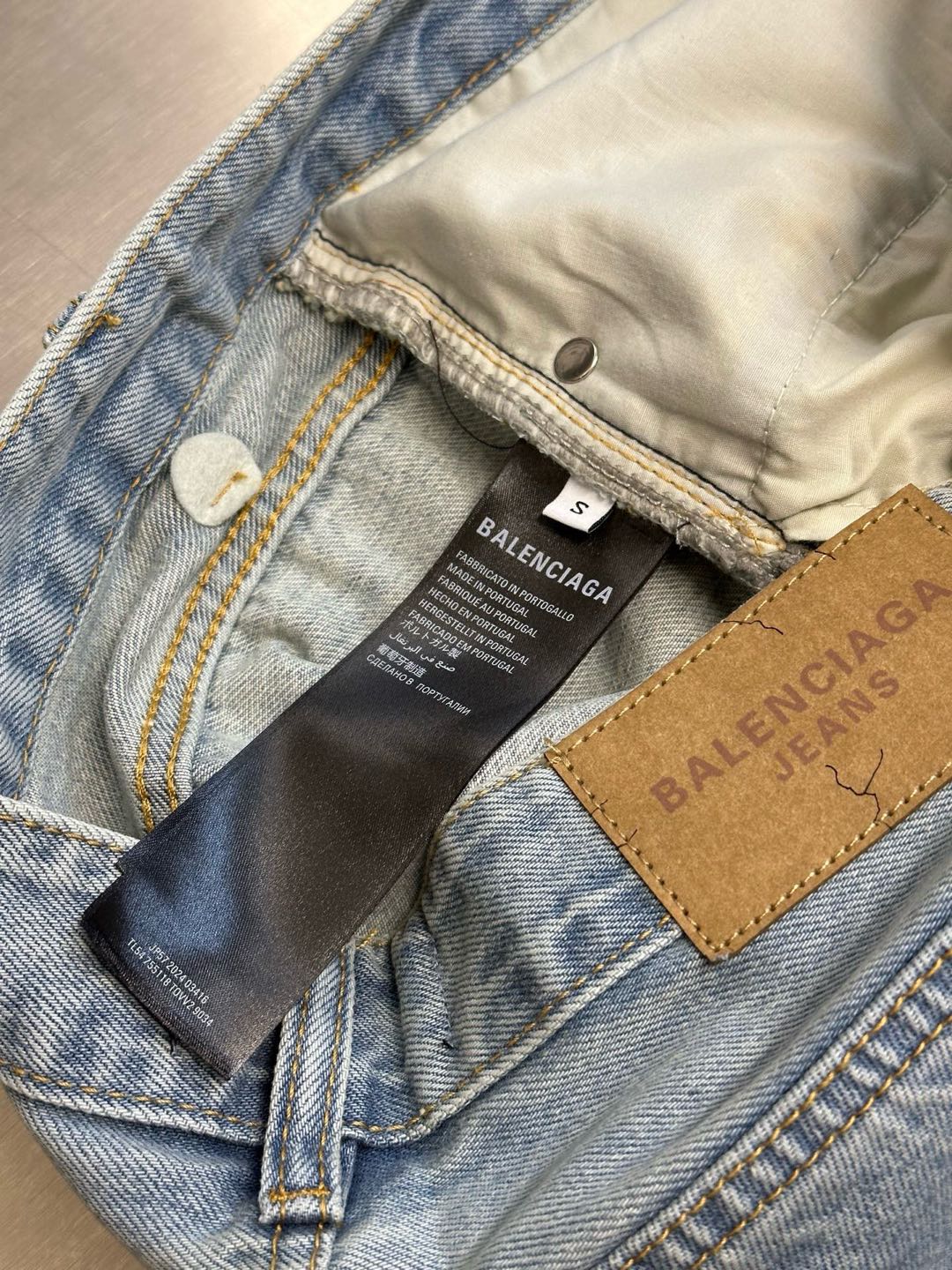 [Copy]BALENCIAGA Men's Cut-up Baggy Pants in Blue（805094TRW903969）