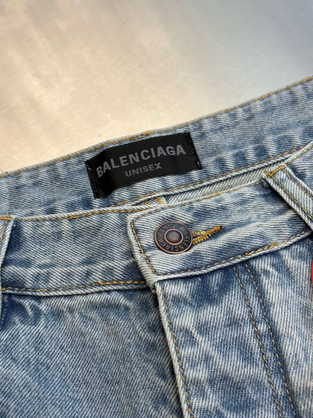 [Copy]BALENCIAGA Men's Cut-up Baggy Pants in Blue（805094TRW903969）