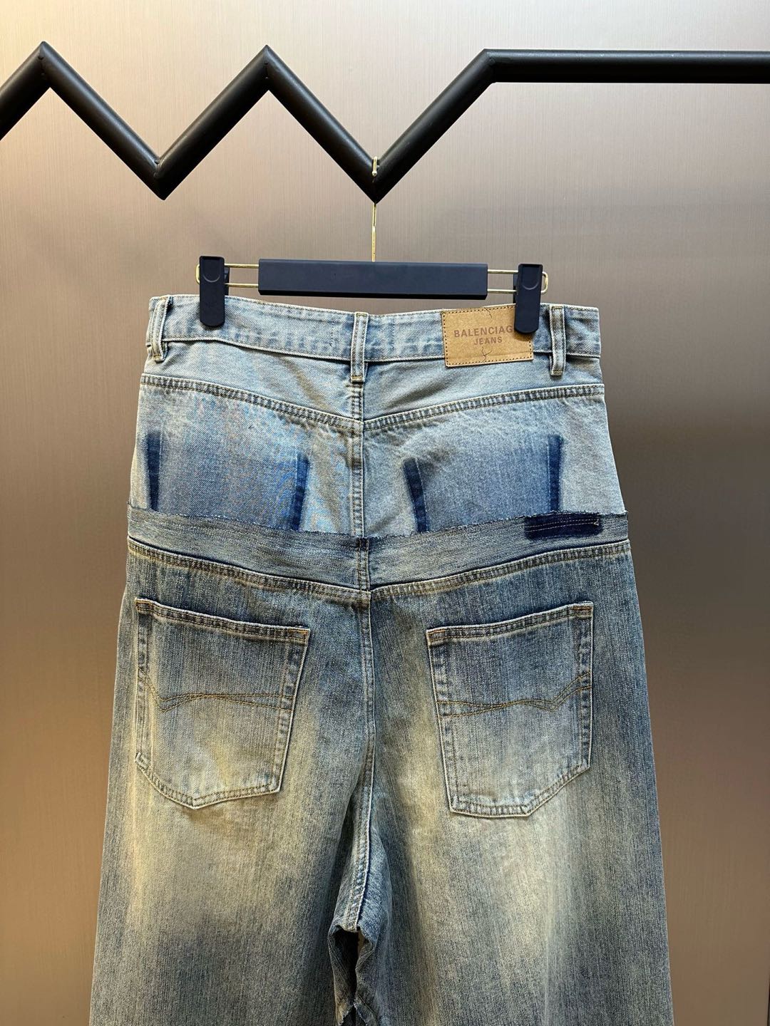 [Copy]BALENCIAGA Men's Cut-up Baggy Pants in Blue（805094TRW903969）