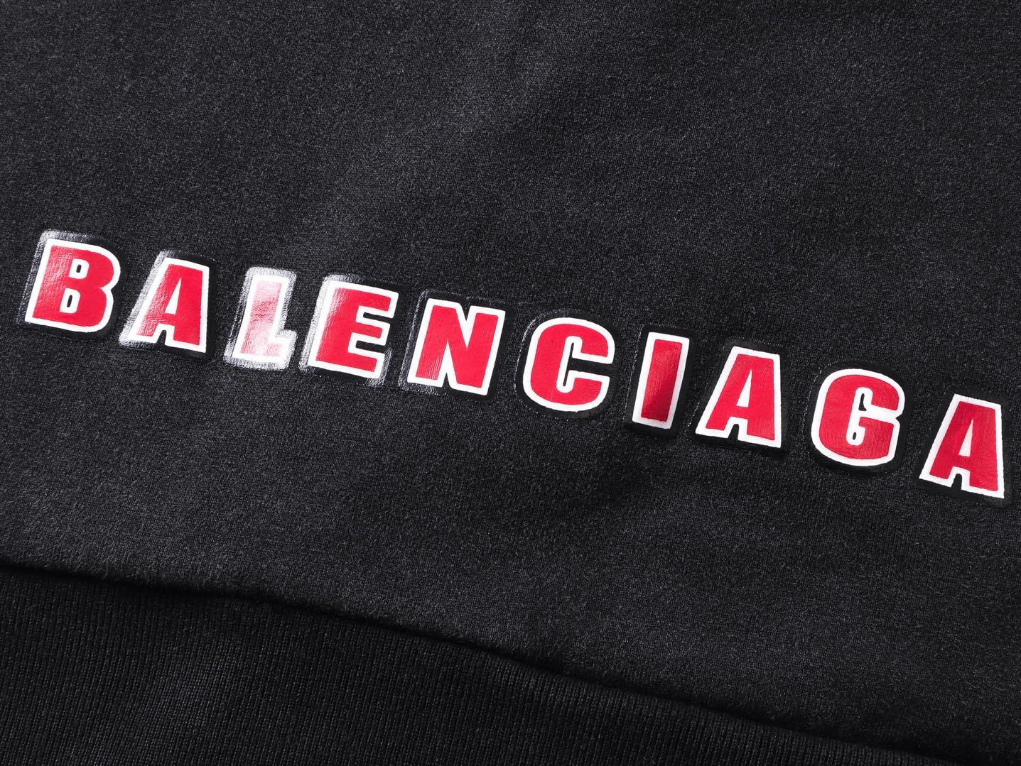 Balenciaga Men's Sponsor Logos Large Zip-up Hoodie in Black Faded（826162TSVE11041）