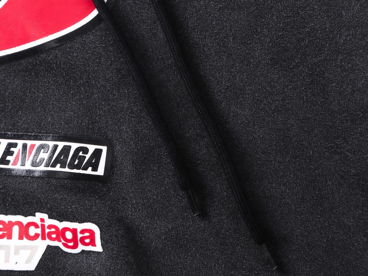 Balenciaga Men's Sponsor Logos Large Zip-up Hoodie in Black Faded（826162TSVE11041）
