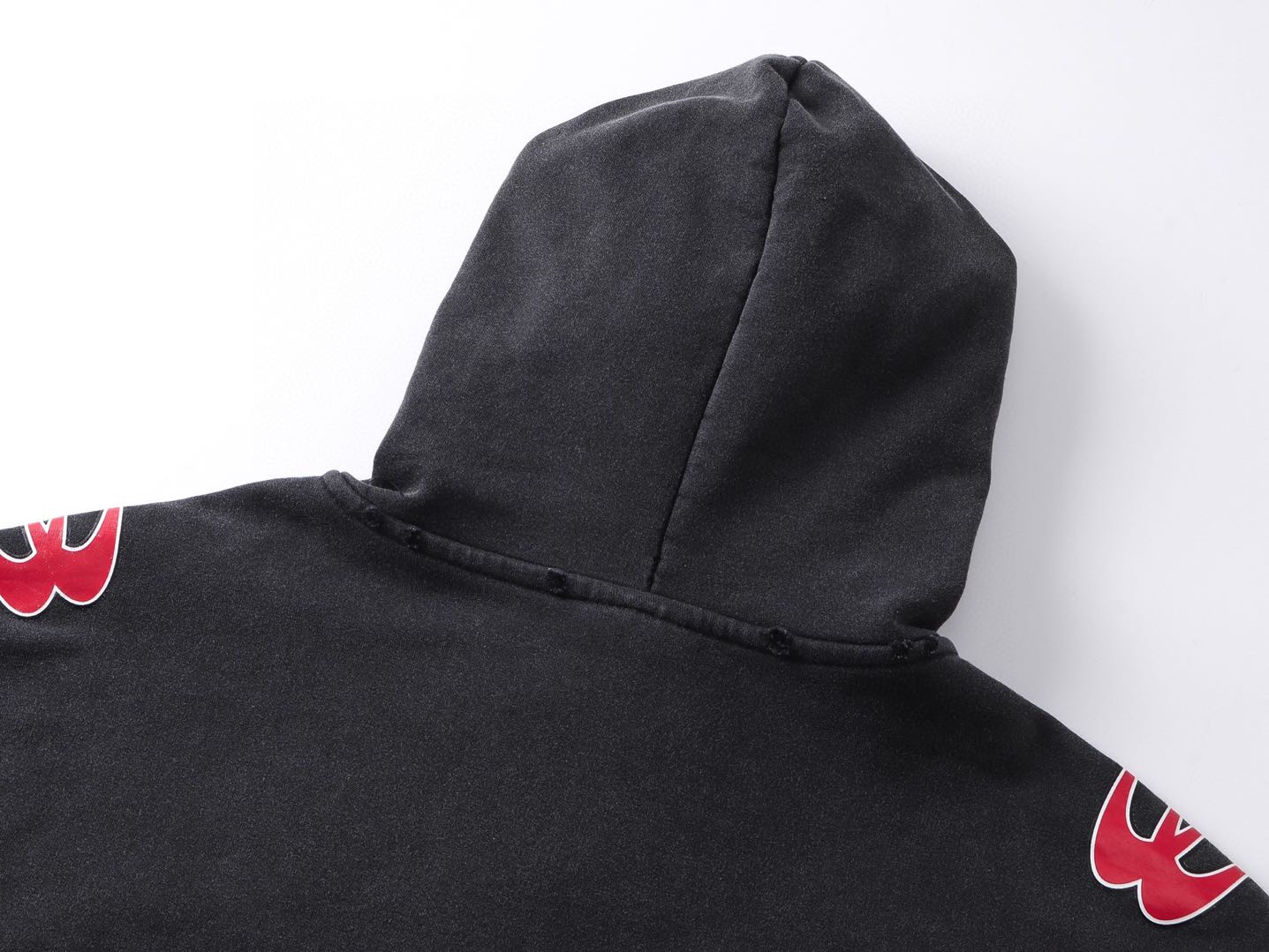 Balenciaga Men's Sponsor Logos Large Zip-up Hoodie in Black Faded（826162TSVE11041）