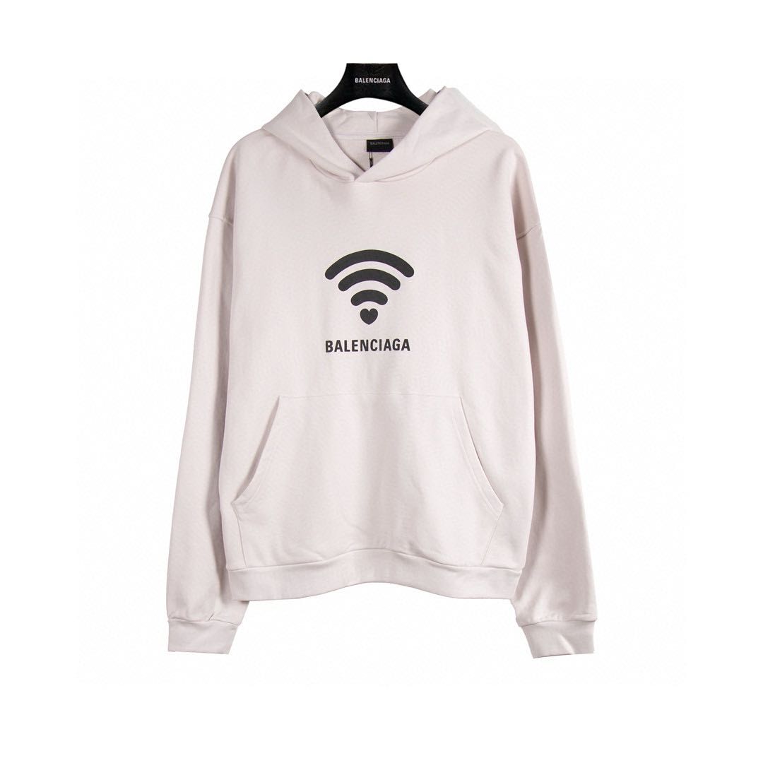 Balenciaga Lo_ve Hoodie Oversized Black/Dark Grey Archetype Fleece (739024TQVK33307）