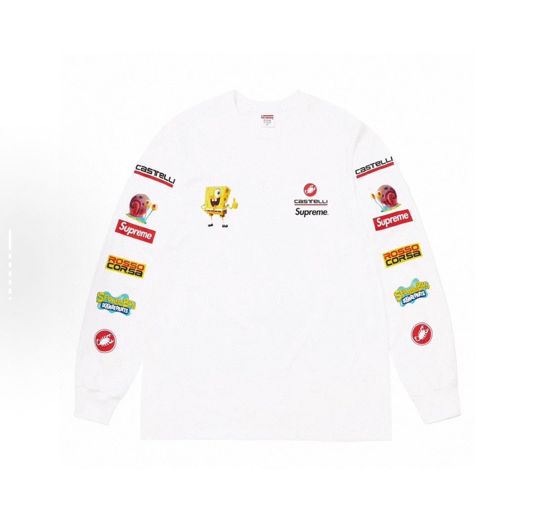 Supreme x SpongeBob L/S Tee Long Sleeve Tee (SUP-SS25-250）