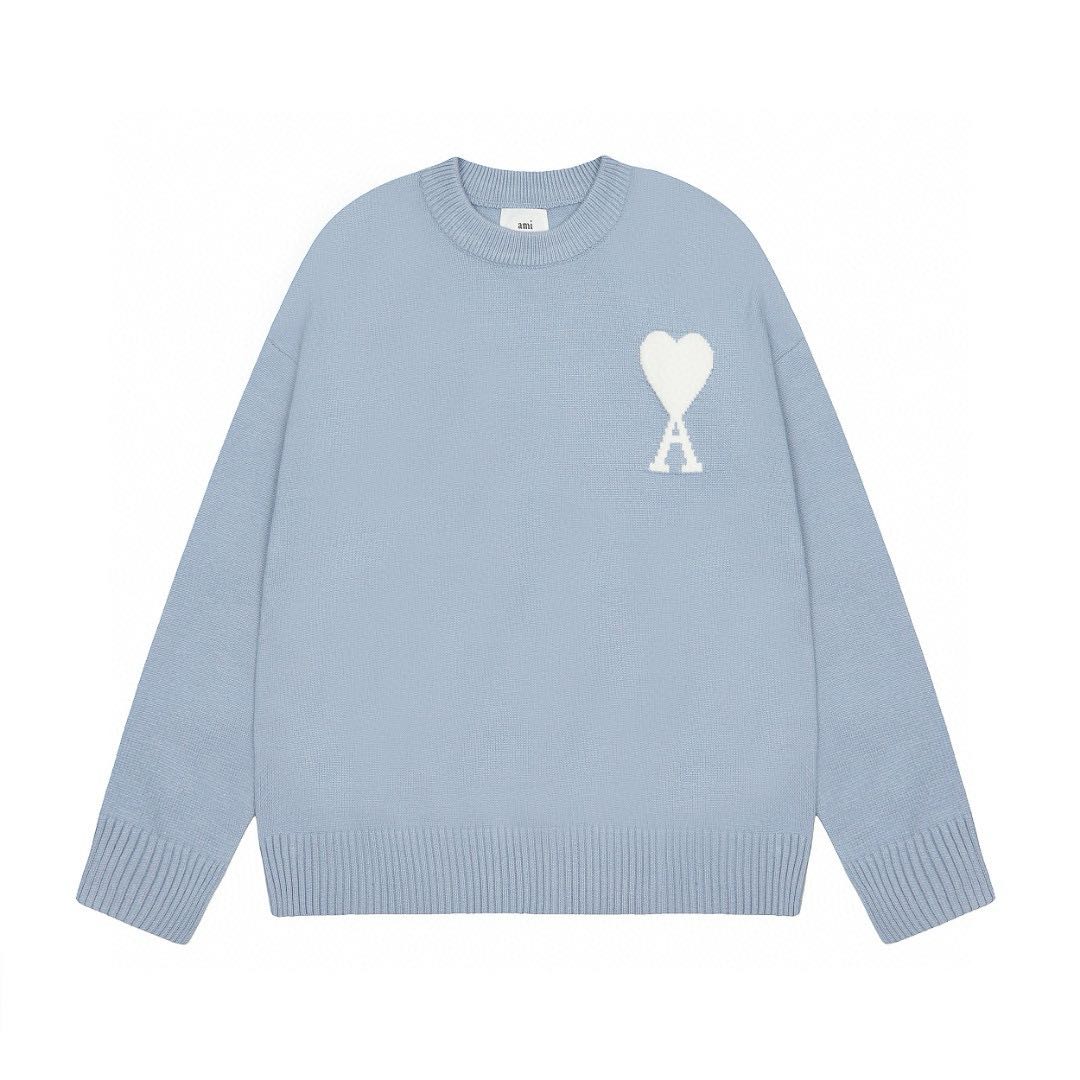 Ami Paris Ami De Coeur Sweater Blue（UKS006018-4843）