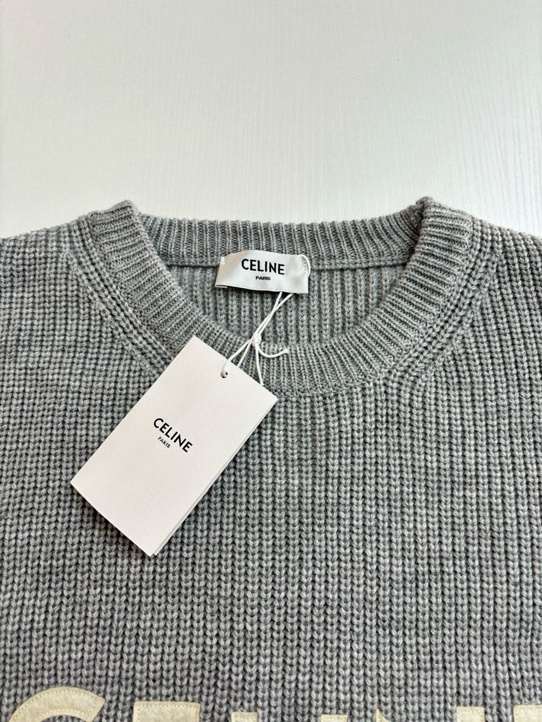 Celine ribbed wool oversized pullover  (2A19R423P-08GC）