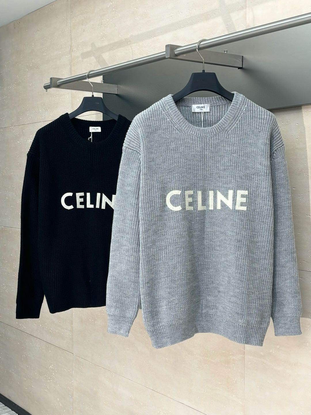 Celine ribbed wool oversized pullover  (2A19R423P-08GC）