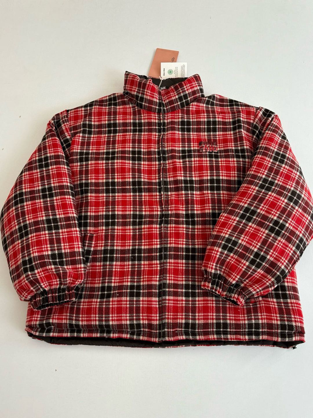 MIUMIU Technical pongé reversible down jacket （ML1382-18RB-F0789-S-OOO）