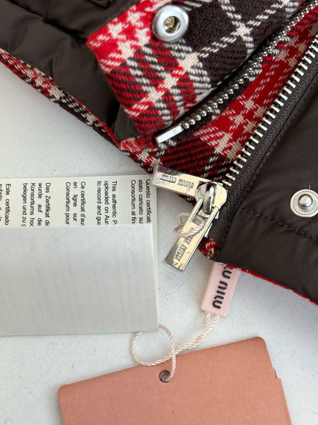 MIUMIU Technical pongé reversible down jacket （ML1382-18RB-F0789-S-OOO）