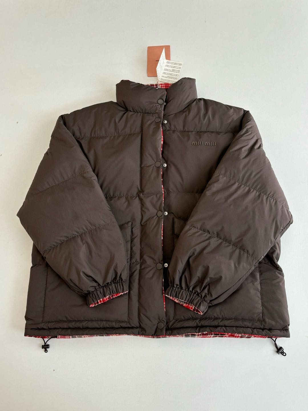 MIUMIU Technical pongé reversible down jacket （ML1382-18RB-F0789-S-OOO）