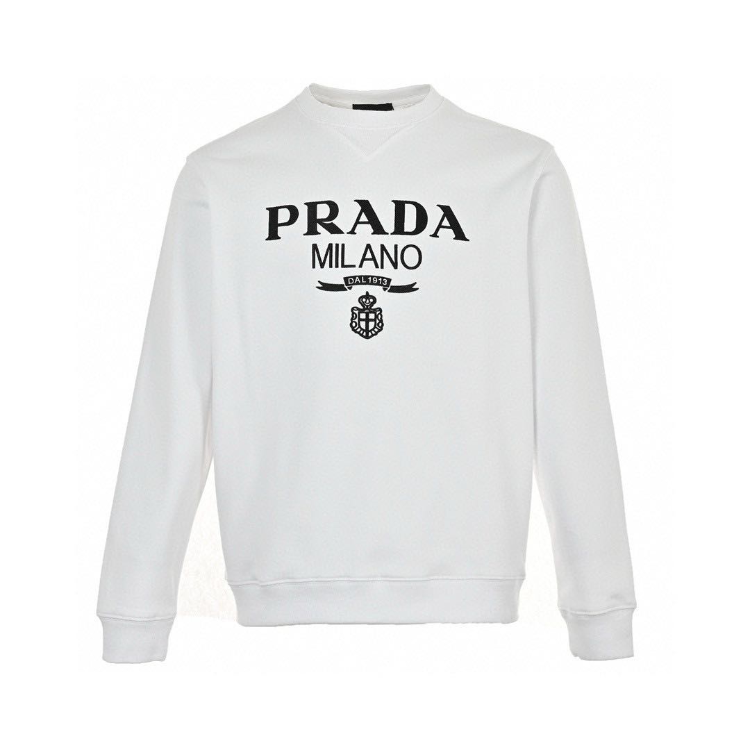 Prada PRD 23Fw 1913 pullover sweatshirt "White"（UJL207-1Z54-F0009-S-221）