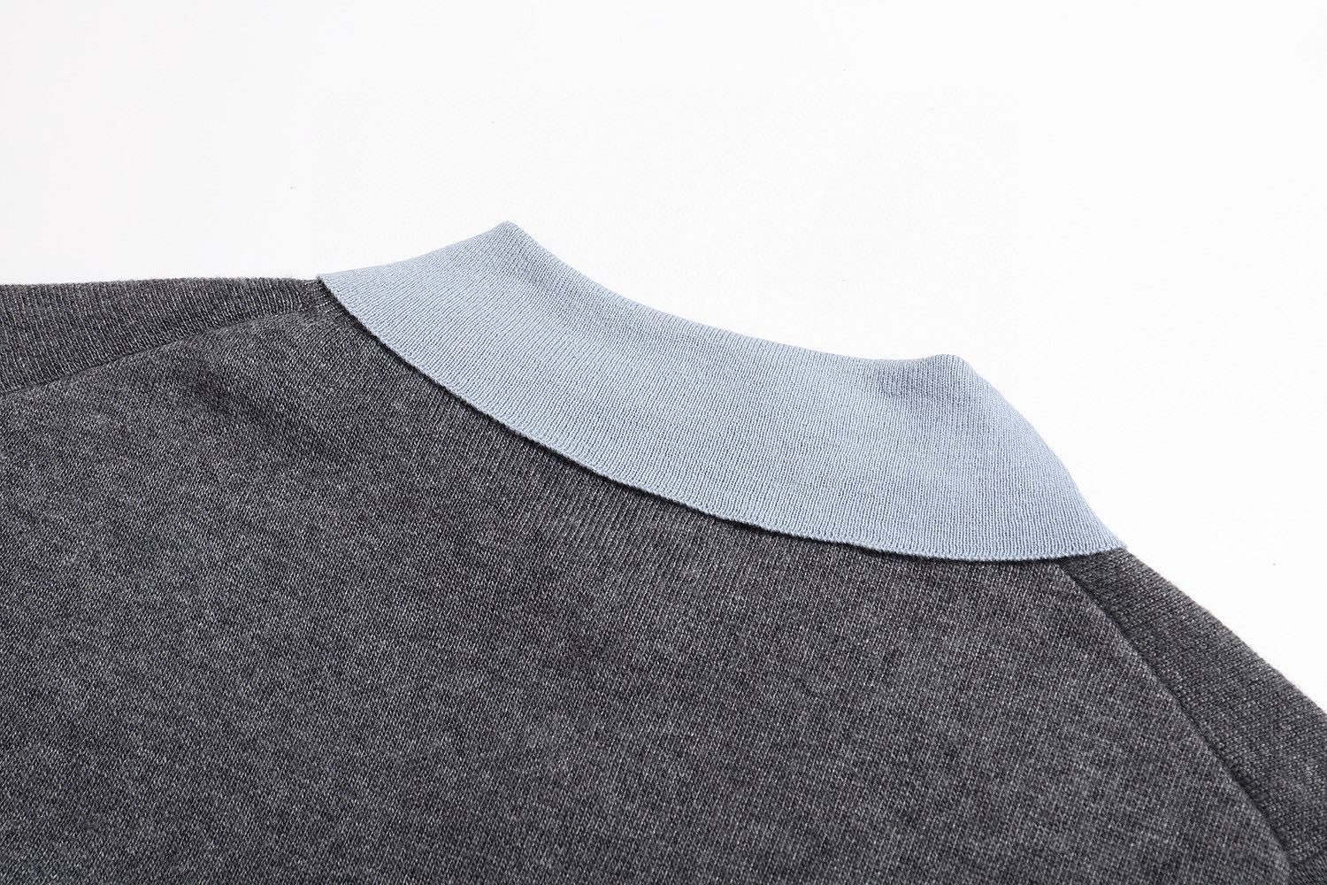 MIU MIU Cashmere and Wool Blend Polo Shirt （MMLA61-16ON-F0JQG-S-OOO）