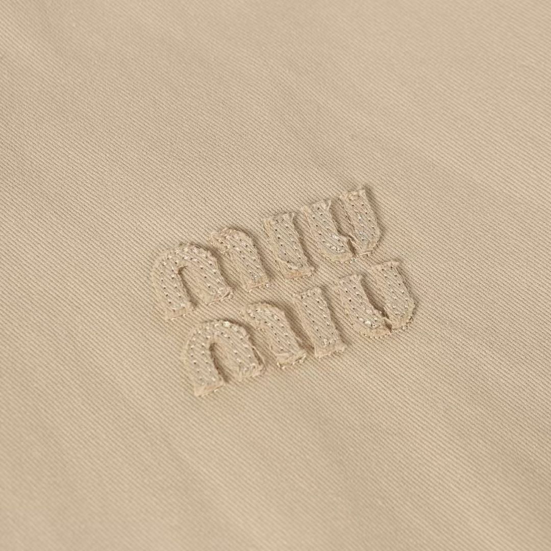 MIU MIU logo detachable plaid collar zip-up bomber jacket（ML1216-1UPX-F0065-S-OOO）