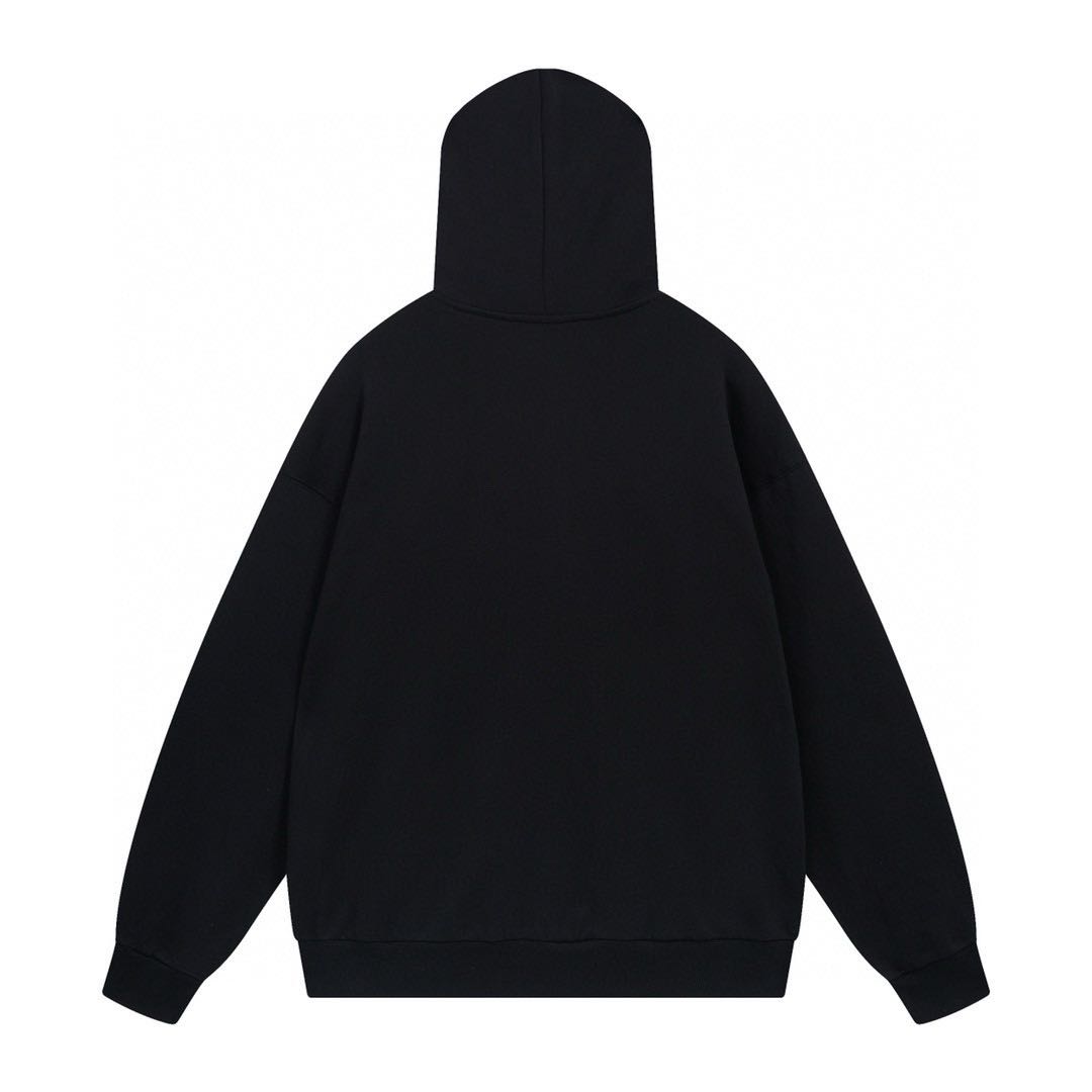 Balenciaga x adidas Logo Oversized Hoodie 'Black White'(712396TNVA91070）