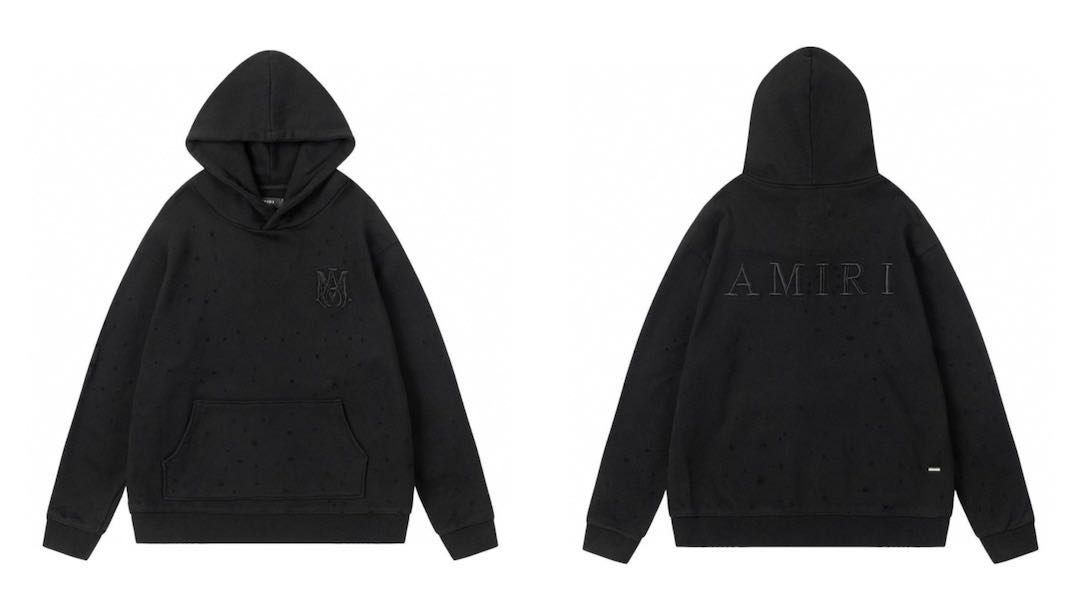 AMIRI MA Shotgun Embroidered Logo Hoodie Grey (AMJYHD1041-030）