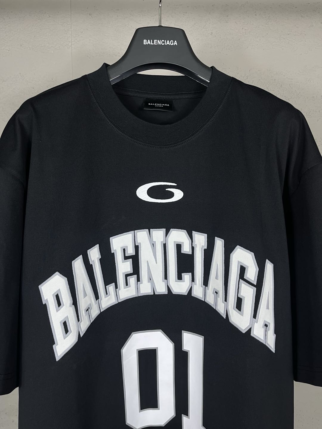 BALENCIAGA Men's Basketball Series Oversized T-Shirt "black"（787349TRVW91055）