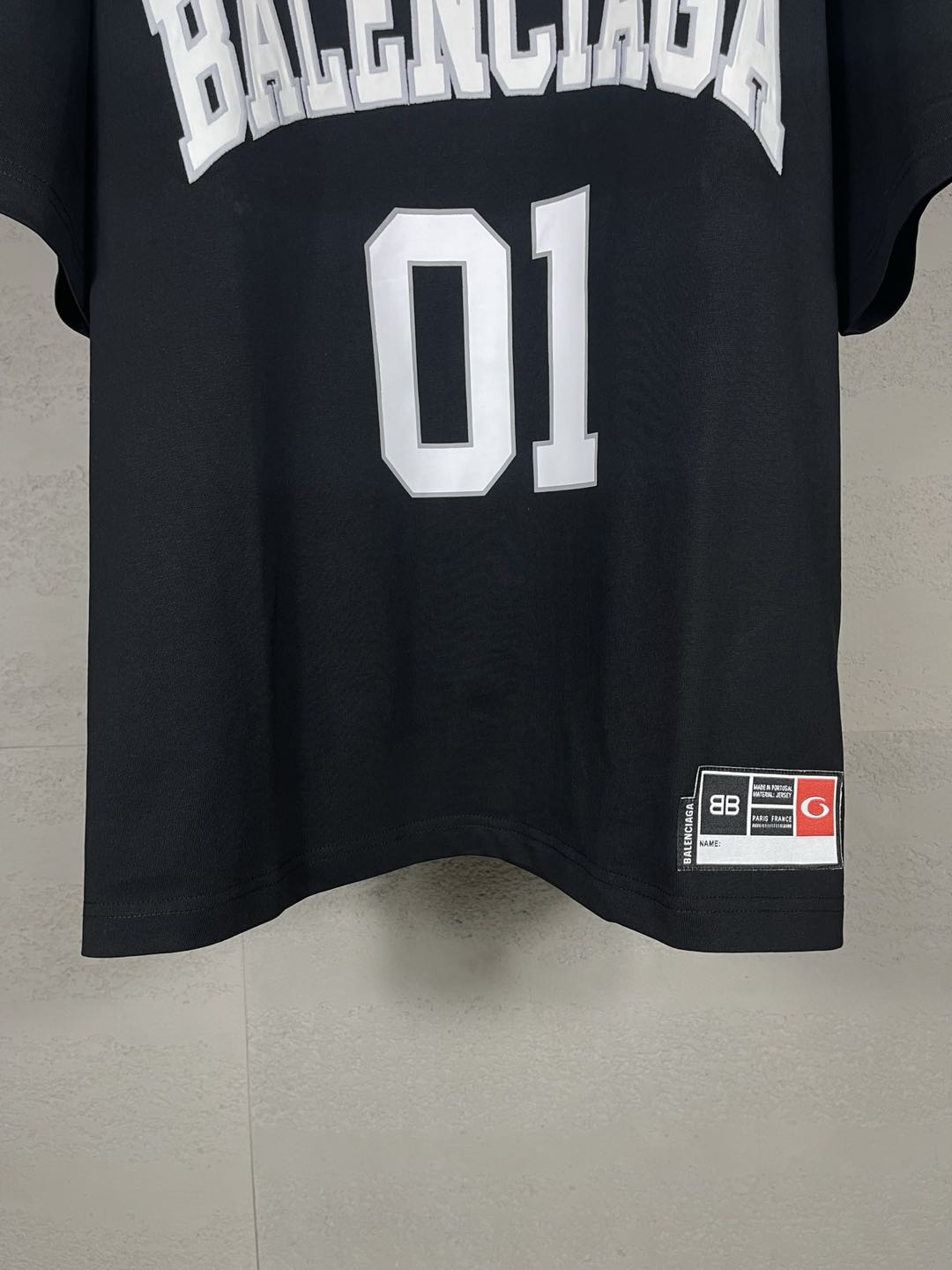 BALENCIAGA Men's Basketball Series Oversized T-Shirt "black"（787349TRVW91055）