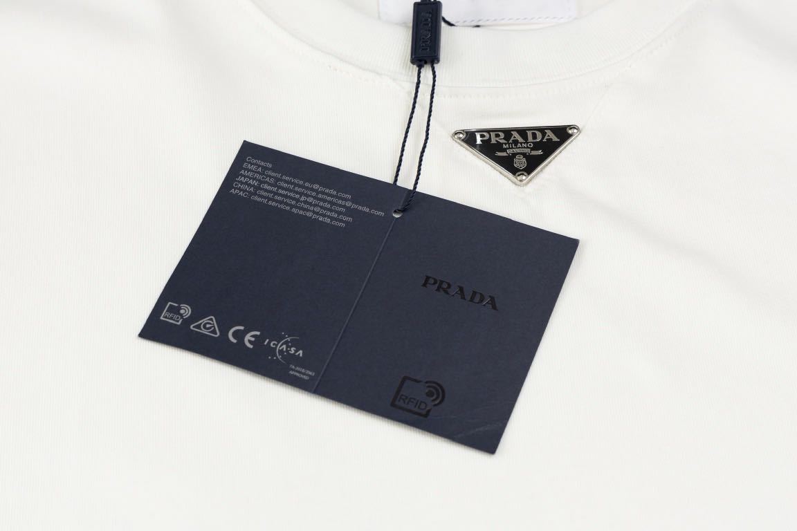 PRADA Cotton short sleeve T-shirt  (POIZON240514148）
