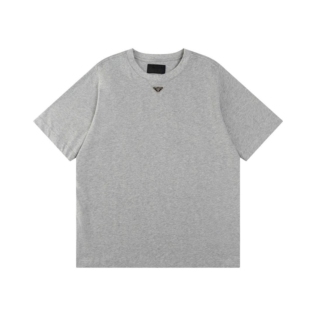 PRADA Cotton short sleeve T-shirt  (POIZON240514148）