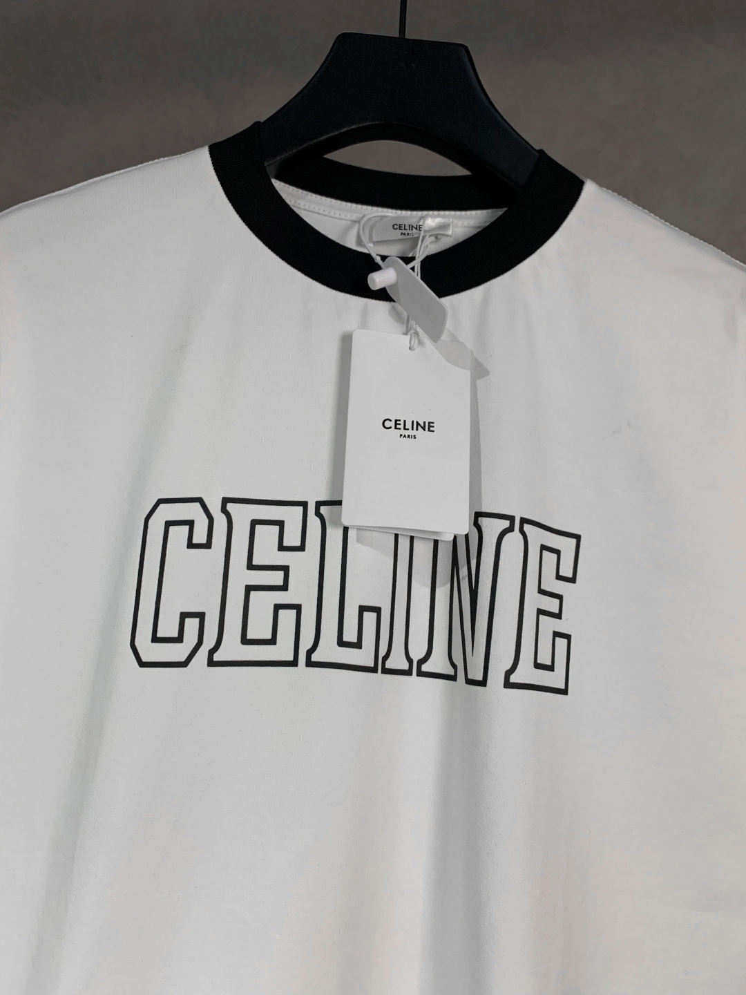 CELINE loose triomphe t-shirt in cotton jersey (RX02N671Q-WHITE）
