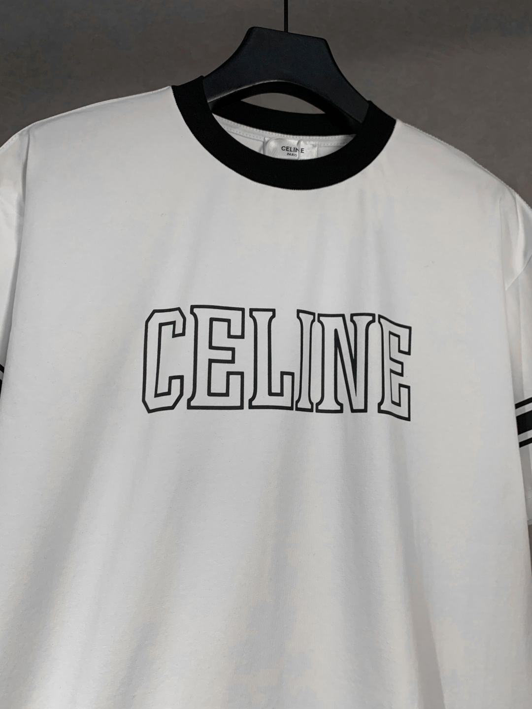 CELINE loose triomphe t-shirt in cotton jersey (RX02N671Q-WHITE）