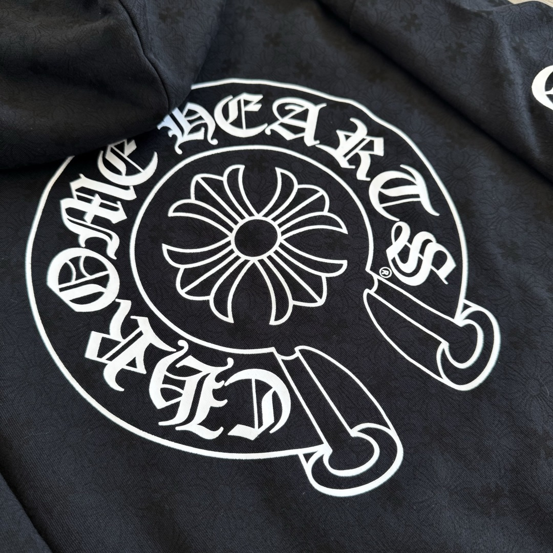 Chrome-patterned men's pullover hoodie (CH-2022110801）