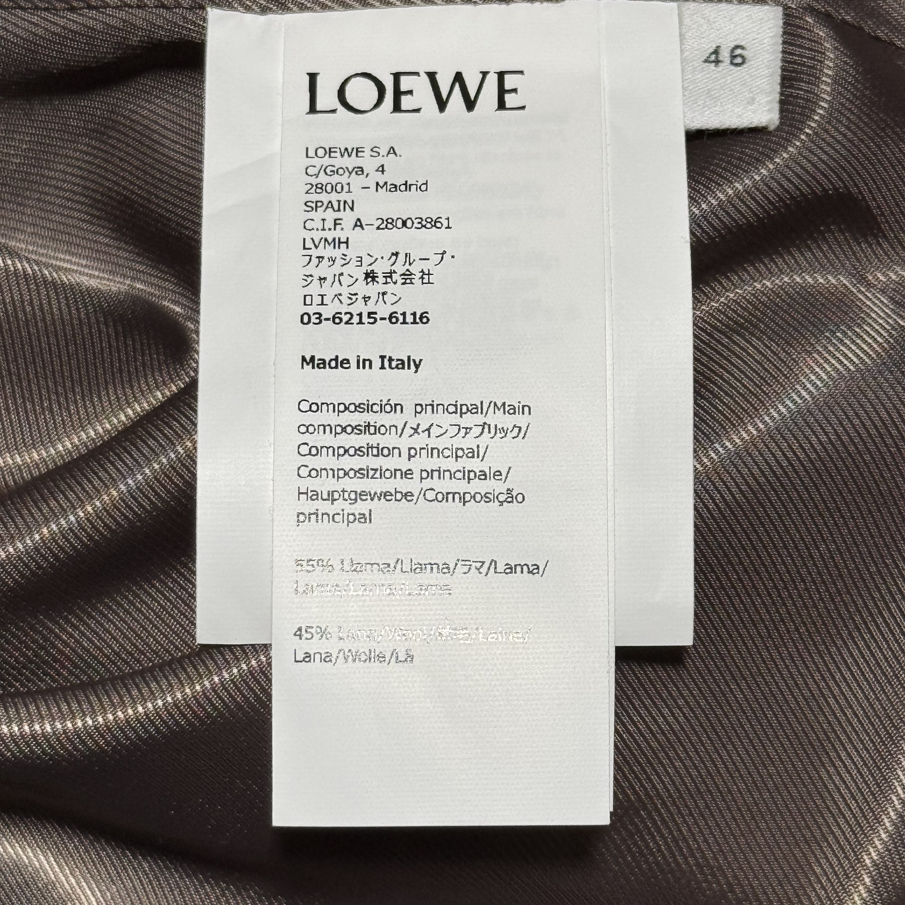 LOEWE Wool zip-up hoodie  (H526Y03WAR-1440）