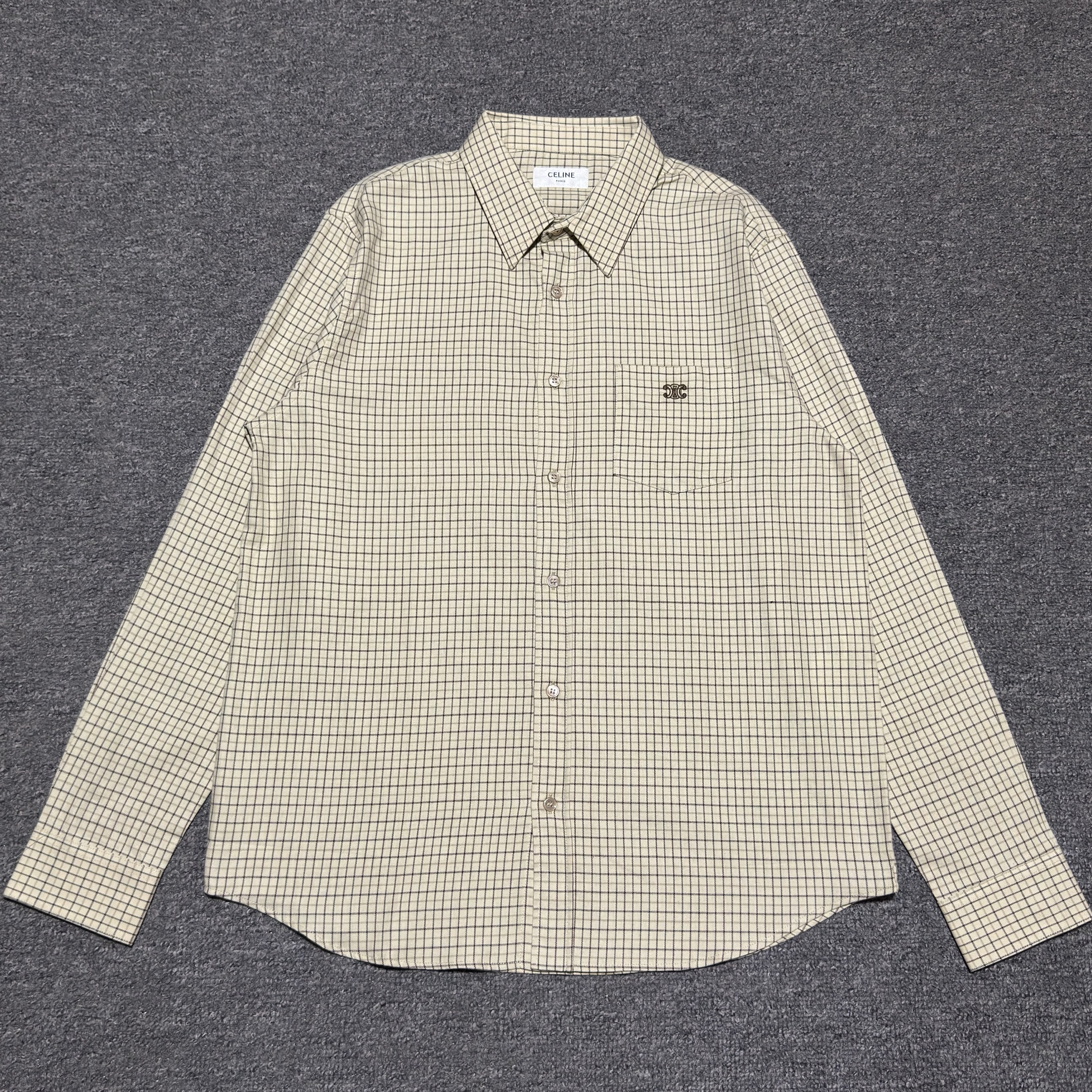 CELINE Loose Shirt 'Beige/Camel/Marron'  (2C982113Q-02MX）