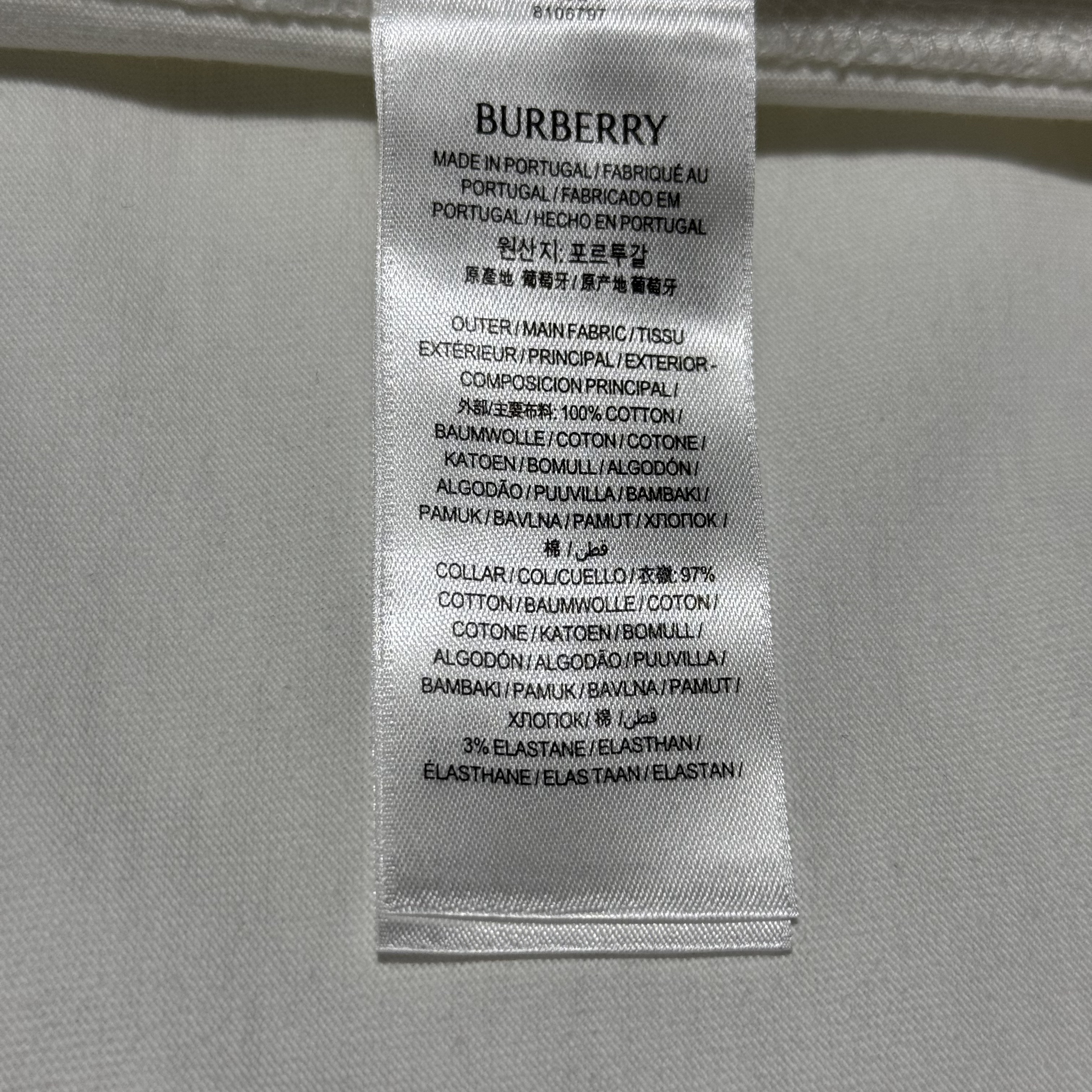 Burberry EKD Cotton T-shirt in Chalk（81067971）