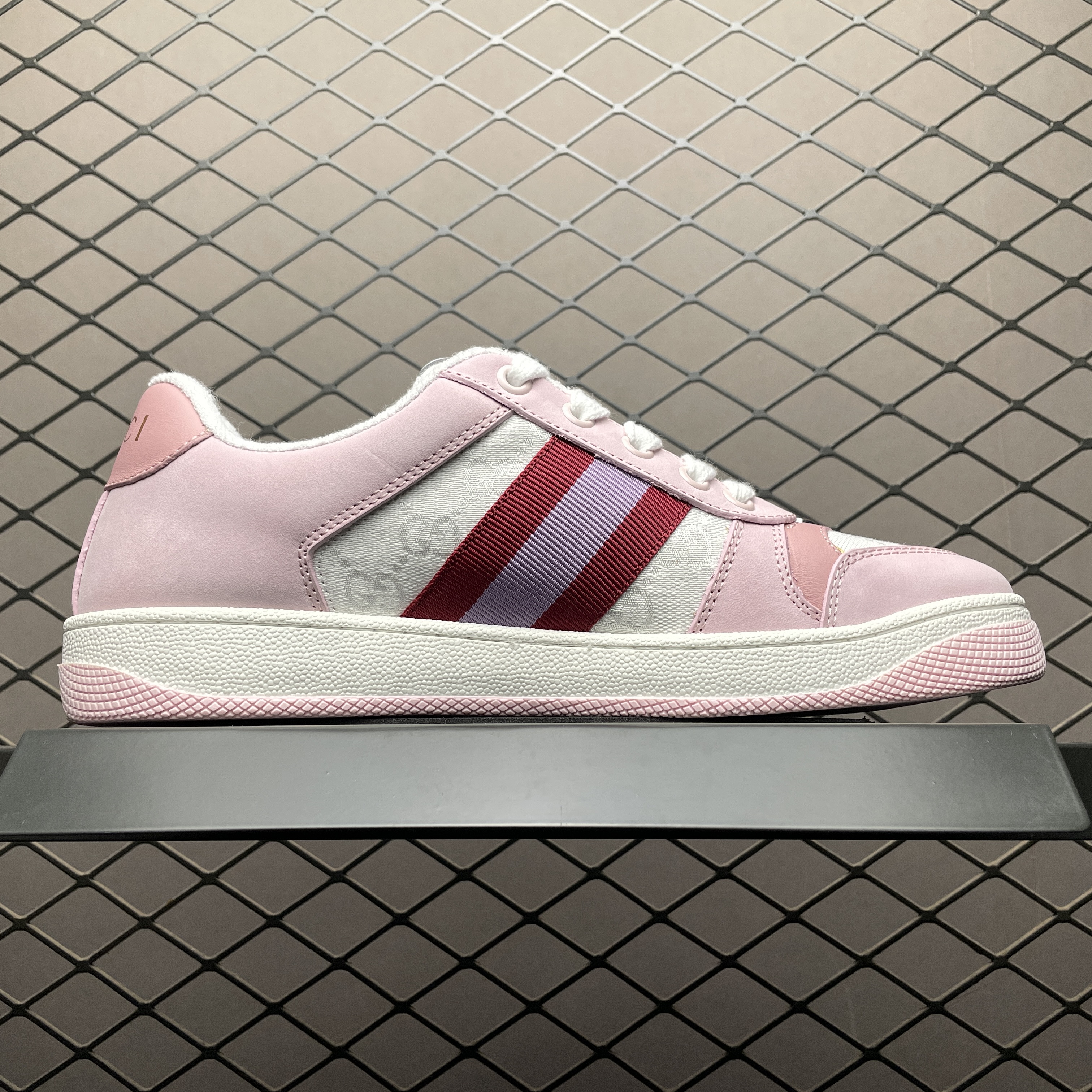 Gucci Screener Low-Top Sneakers 'White Pink'（677423HVKI09090）