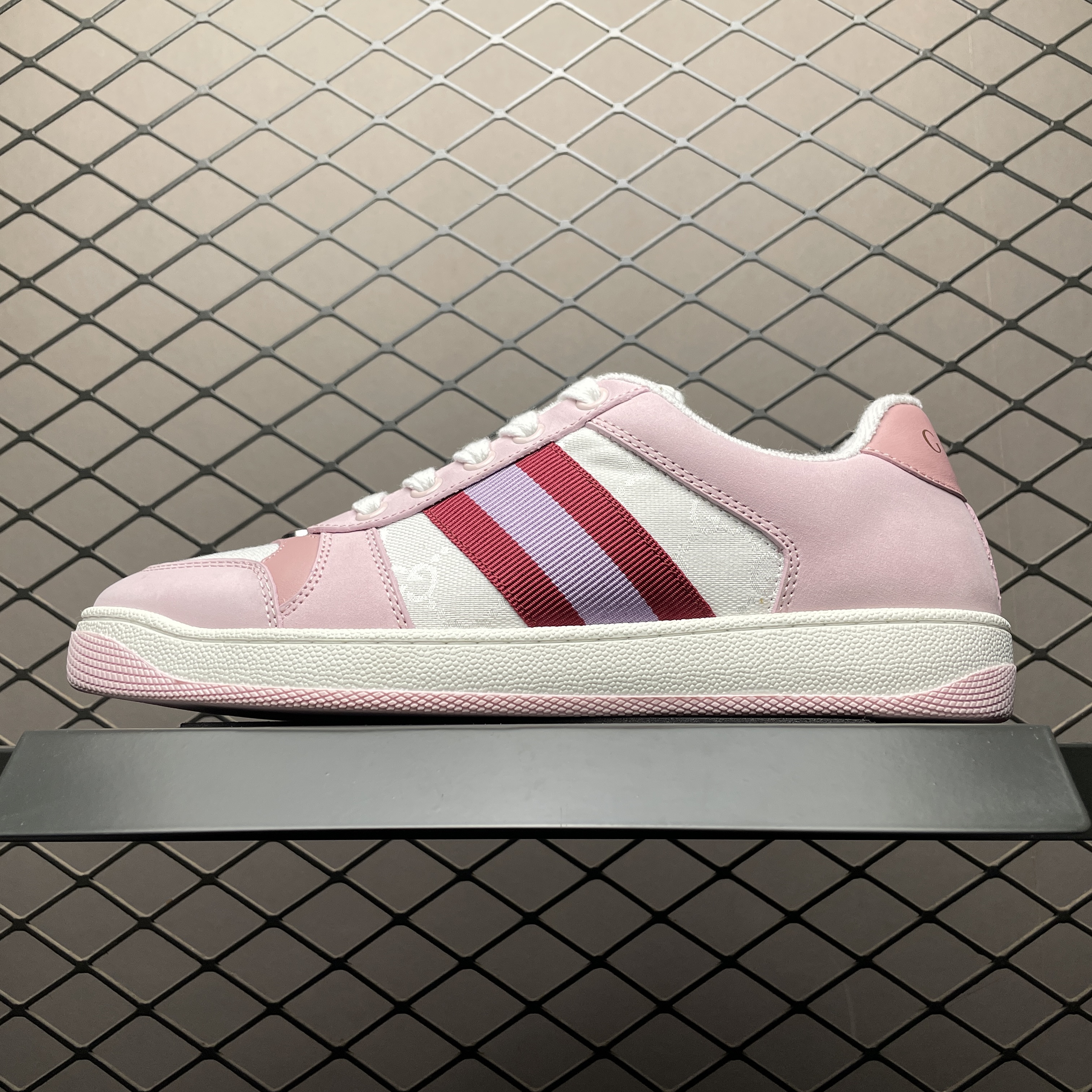 Gucci Screener Low-Top Sneakers 'White Pink'（677423HVKI09090）