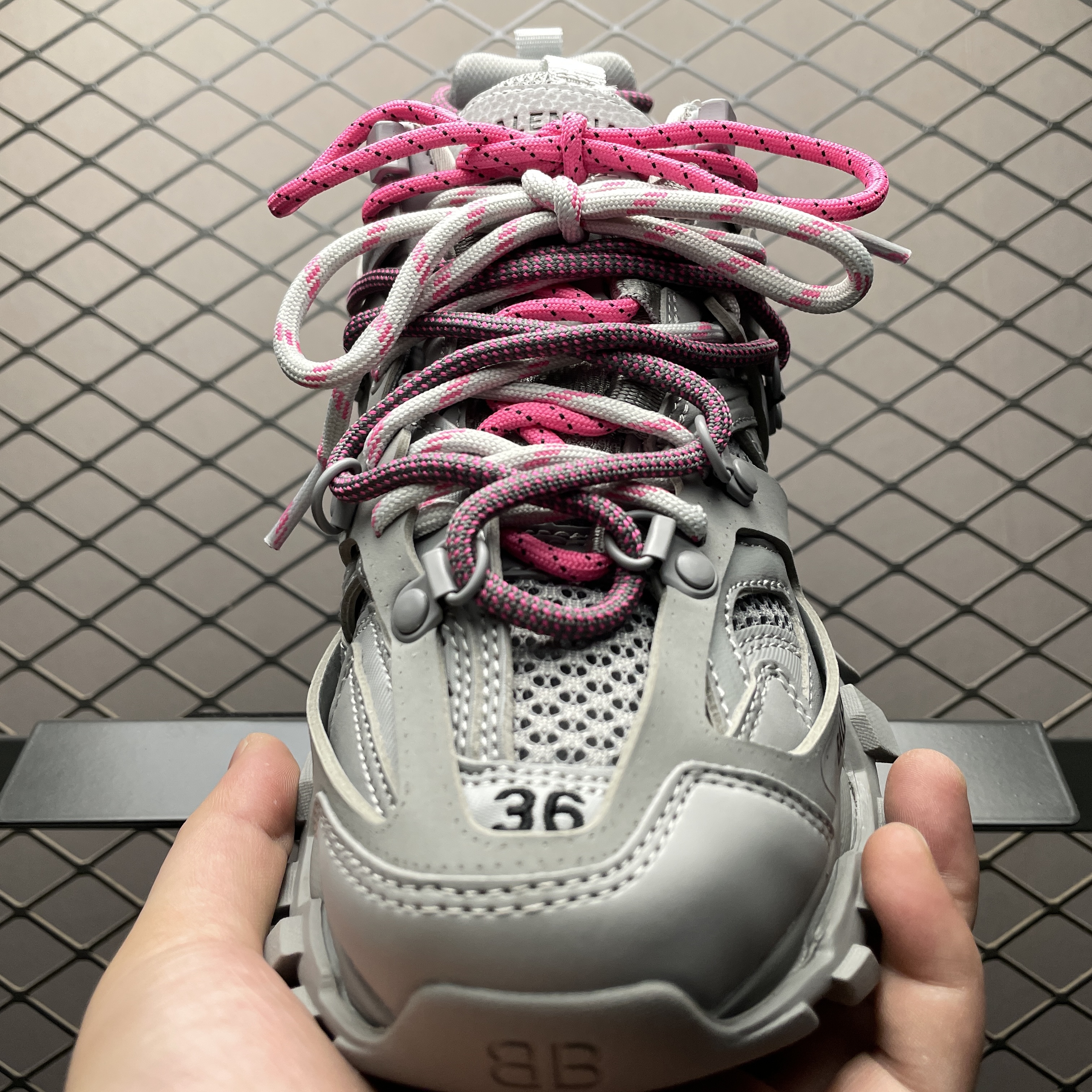 Balenciaga Track Trail Laces Wmns Grey / Pink（800590WTRHK1013）