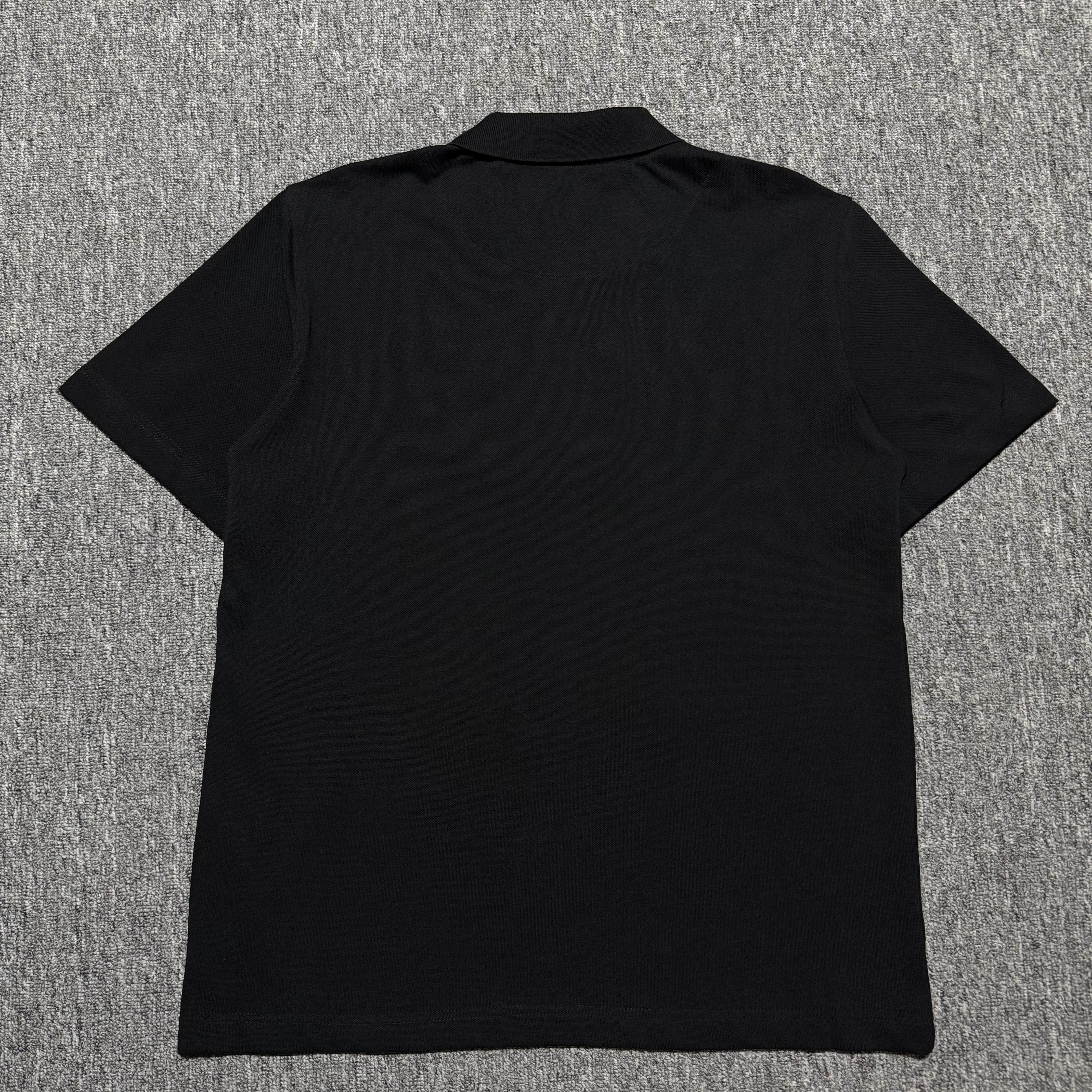 PRADA Pique Re-Nylon Details Polo Shirt Black  (UJN903-1YR4-F0002-S-OOO）