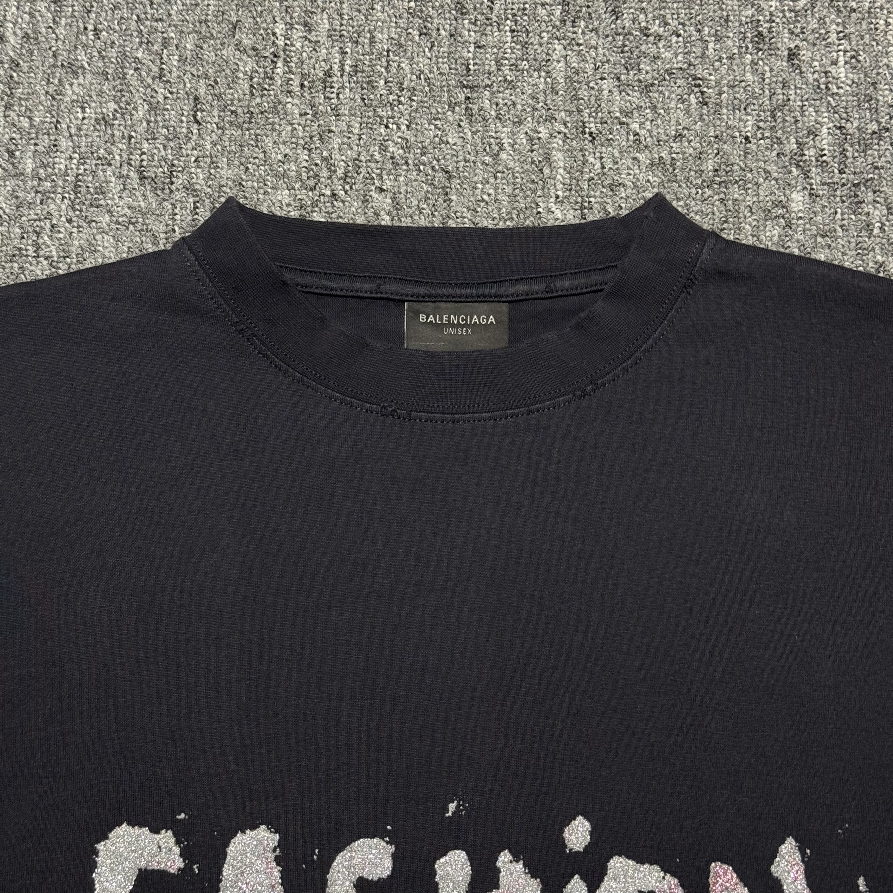 BALENCIAGA Fashion Designer Oversized T-Shirt "Faded Black"（831305TSVC51041）