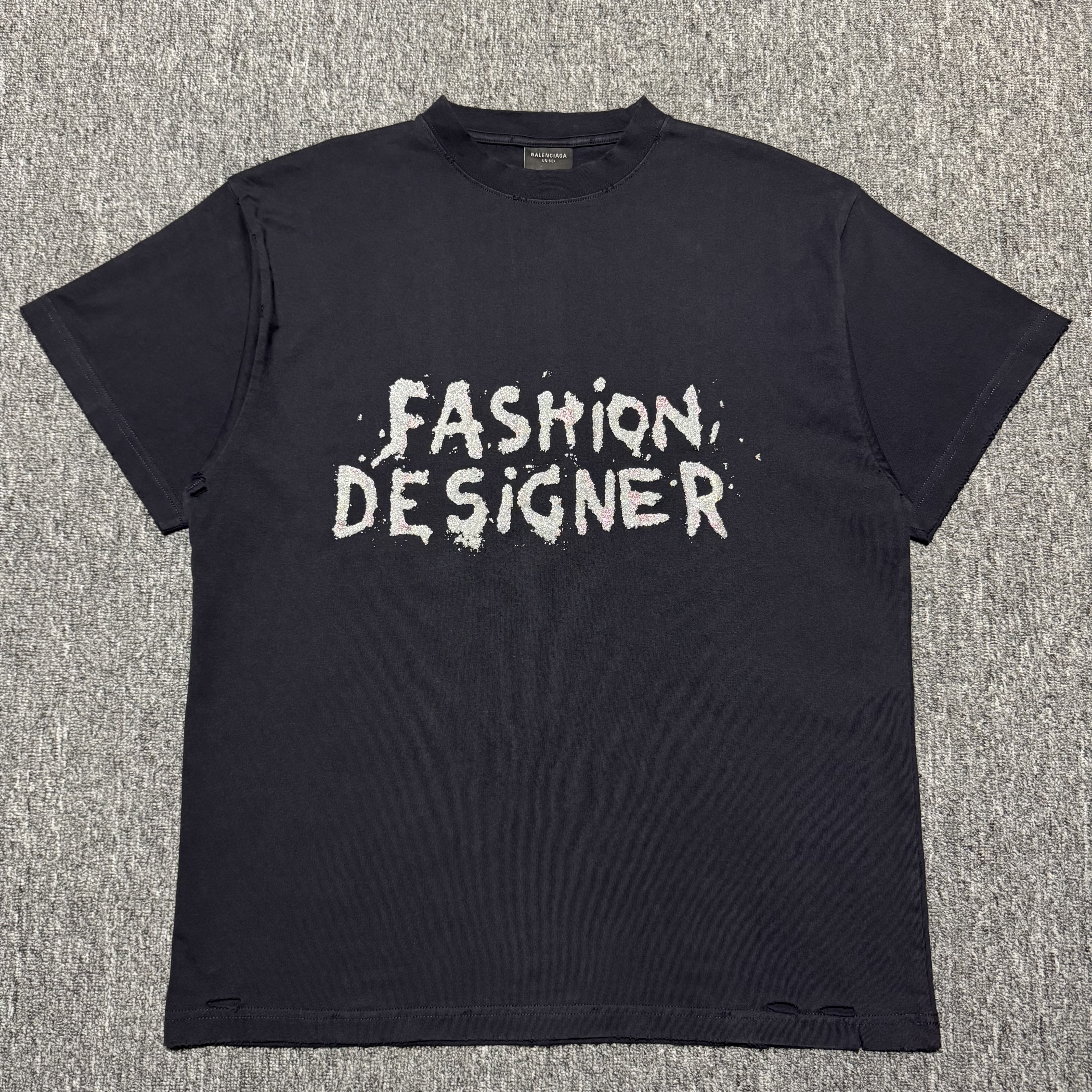 BALENCIAGA Fashion Designer Oversized T-Shirt "Faded Black"（831305TSVC51041）