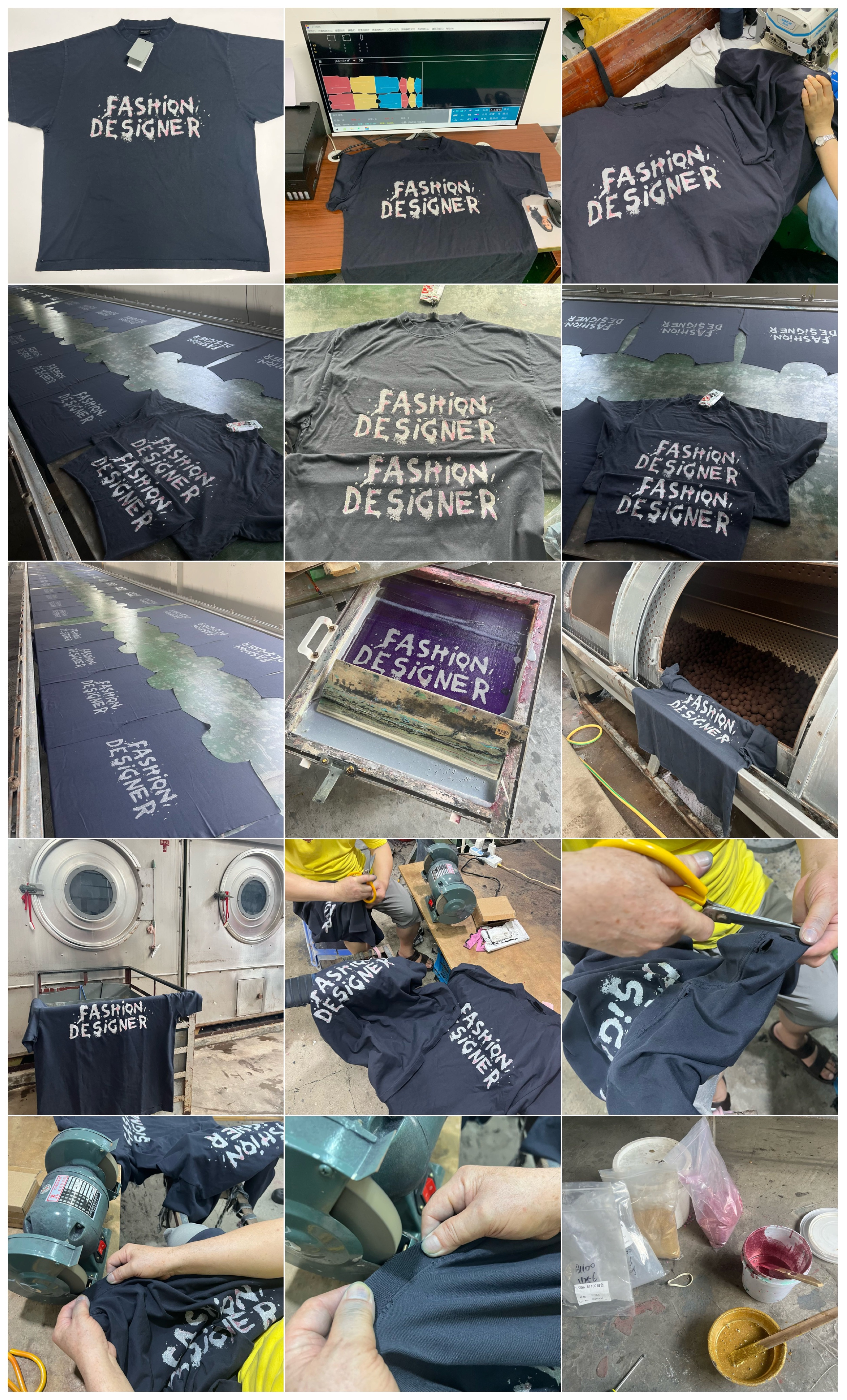 BALENCIAGA Fashion Designer Oversized T-Shirt "Faded Black"（831305TSVC51041）