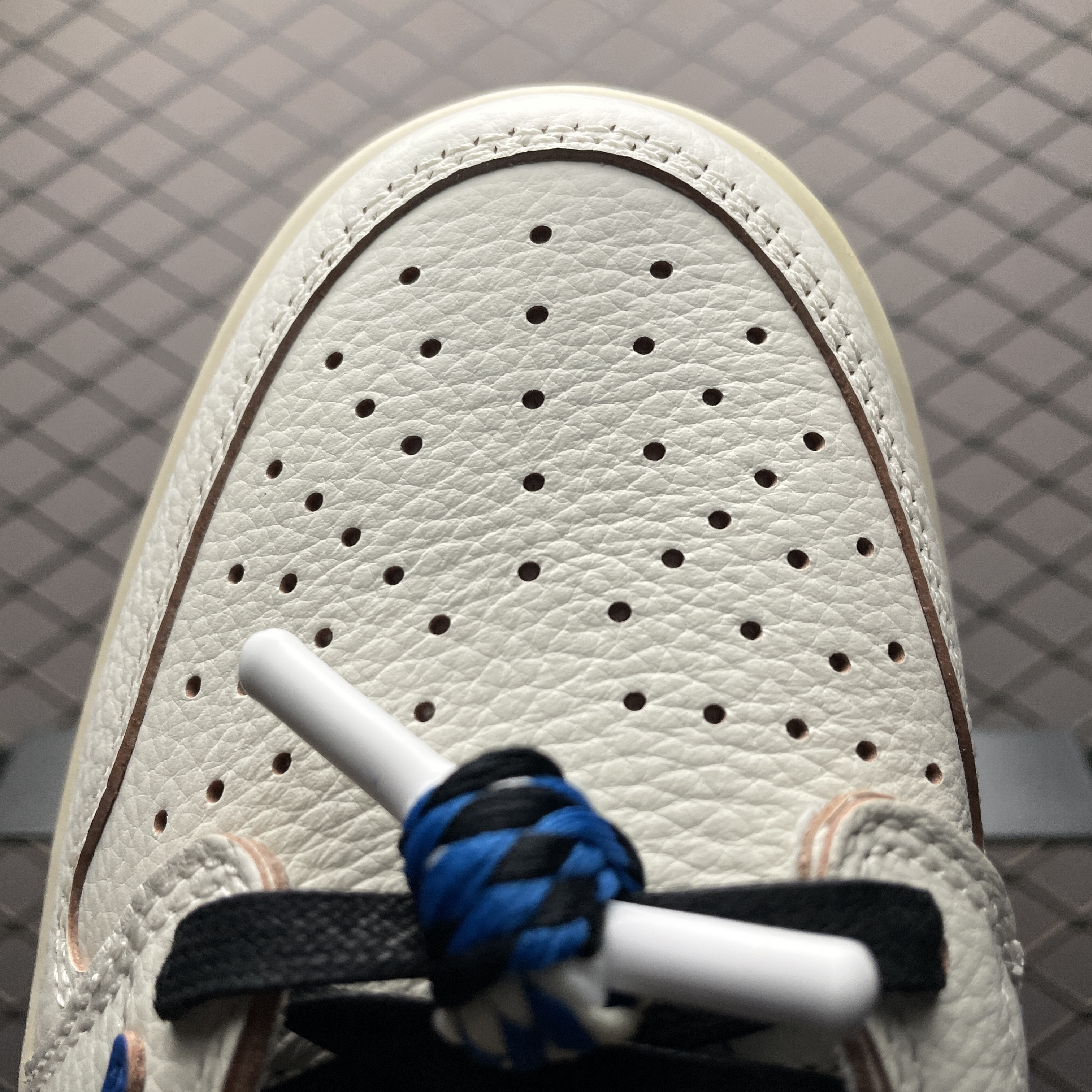 Travis Scott × Fragment × Nike Air Jordan 1 Low OG "Sail/Military Blue" (DM7866-104)