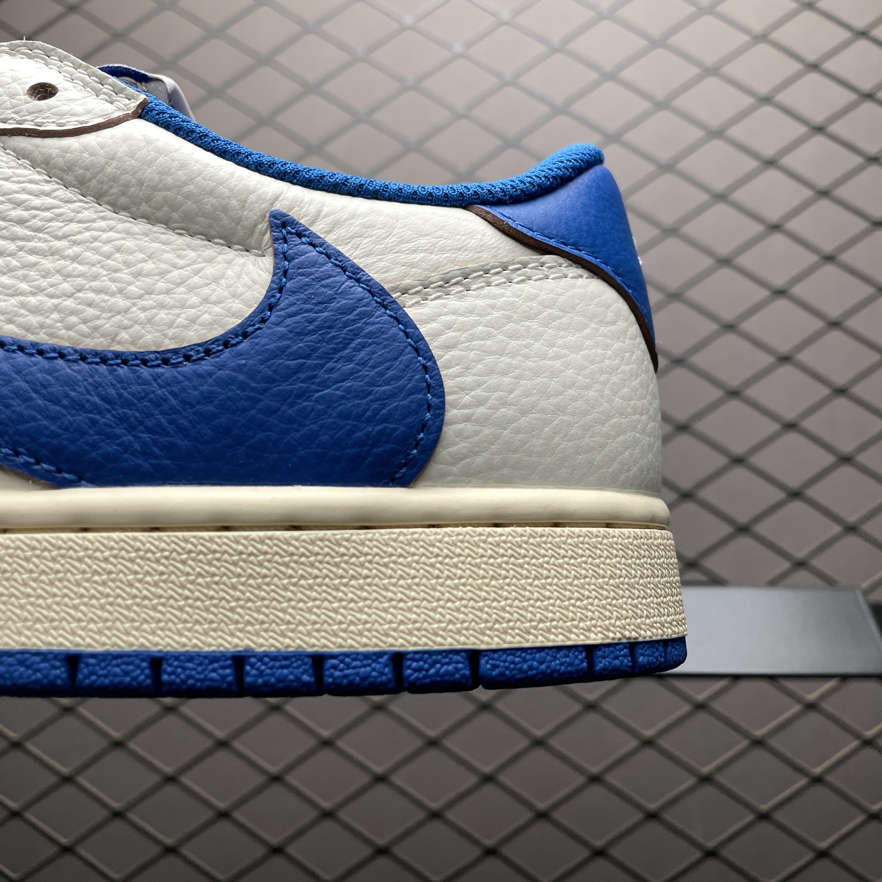 Travis Scott × Fragment × Nike Air Jordan 1 Low OG "Sail/Military Blue" (DM7866-104)