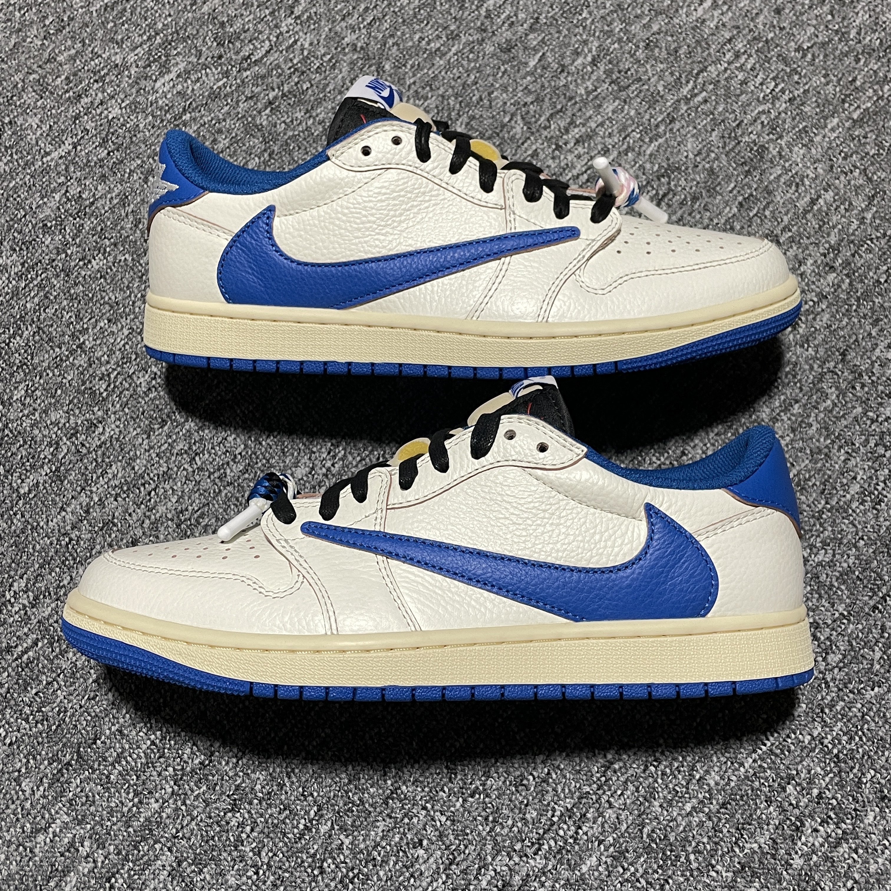 Travis Scott × Fragment × Nike Air Jordan 1 Low OG "Sail/Military Blue" (DM7866-104)
