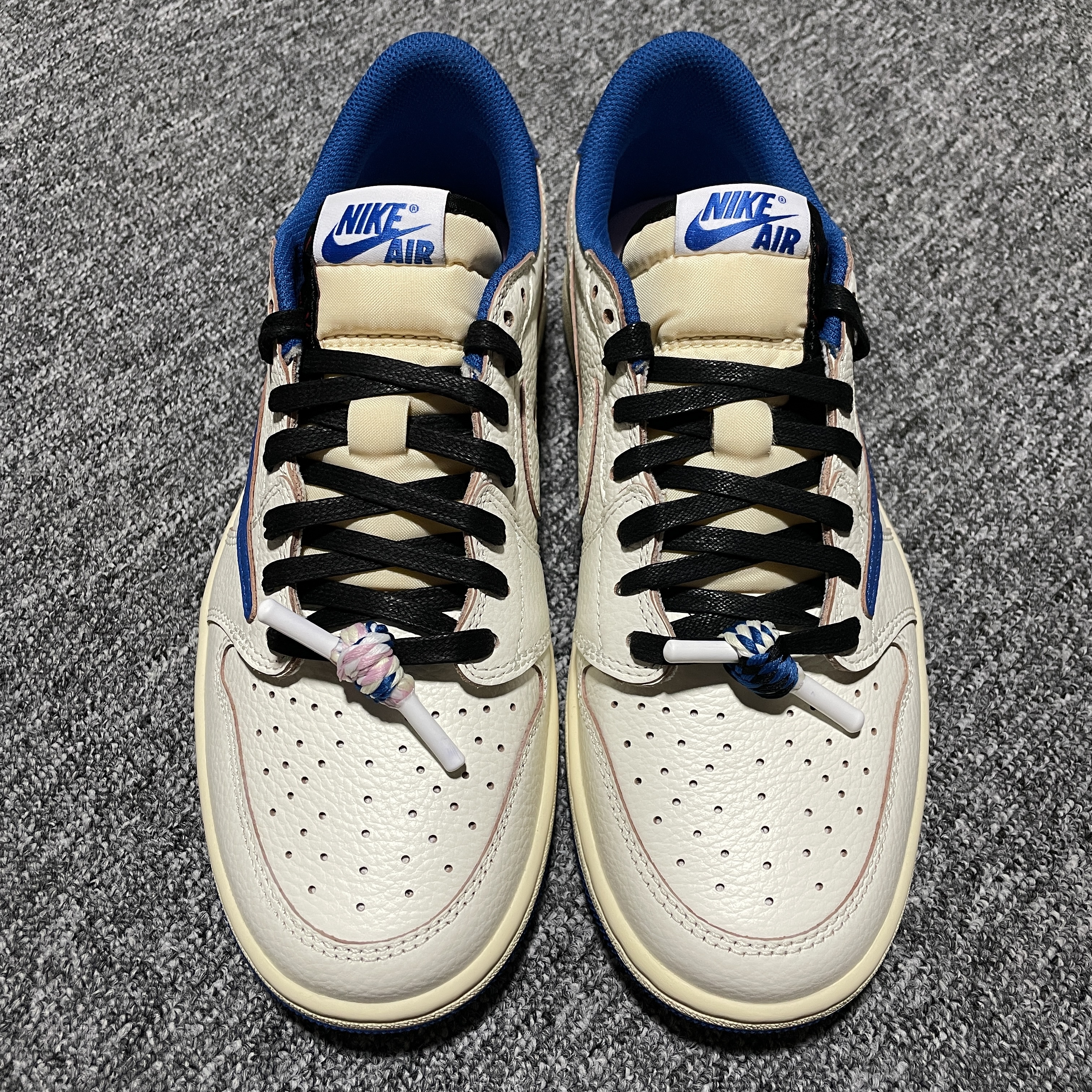 Travis Scott × Fragment × Nike Air Jordan 1 Low OG "Sail/Military Blue" (DM7866-104)