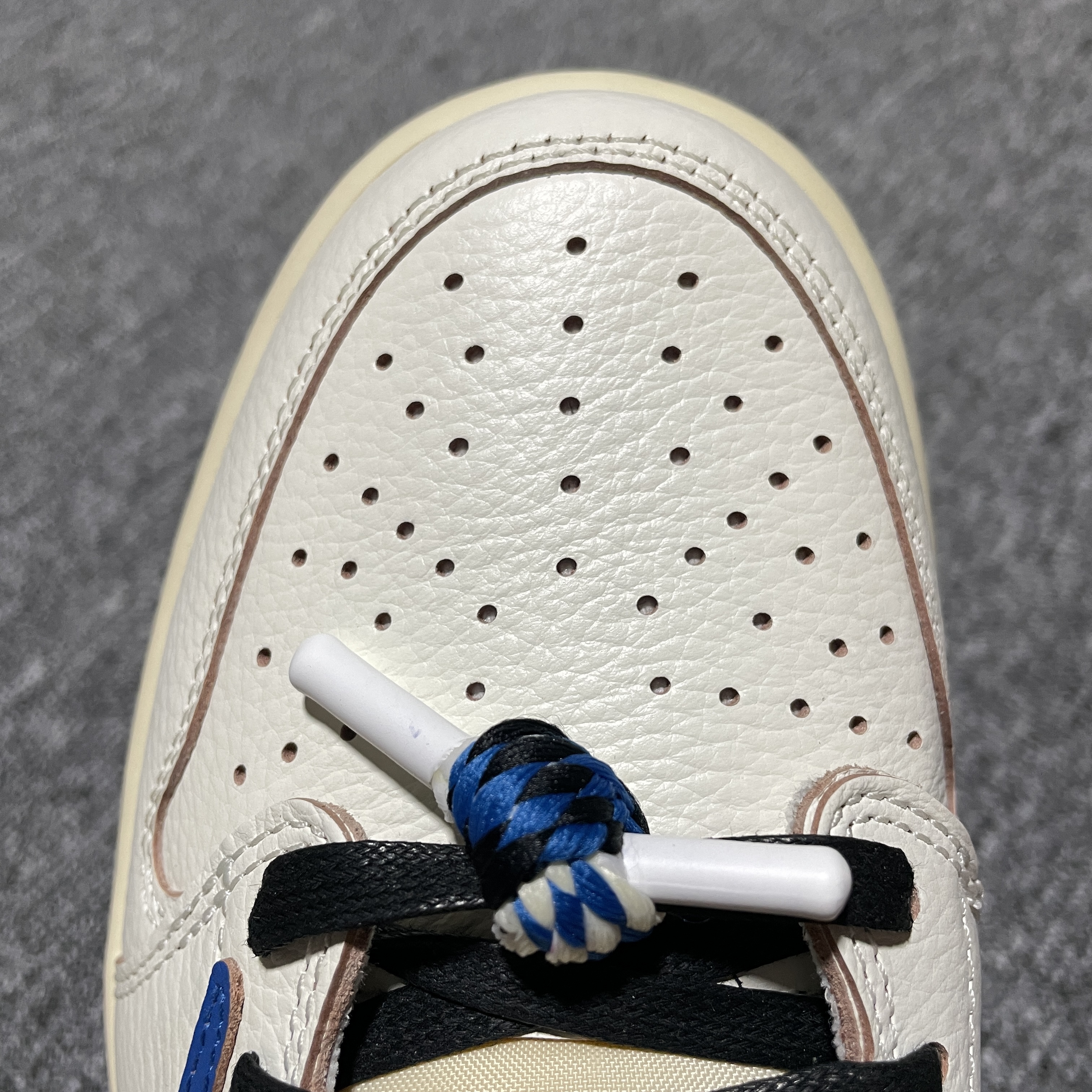 Travis Scott × Fragment × Nike Air Jordan 1 Low OG "Sail/Military Blue" (DM7866-104)