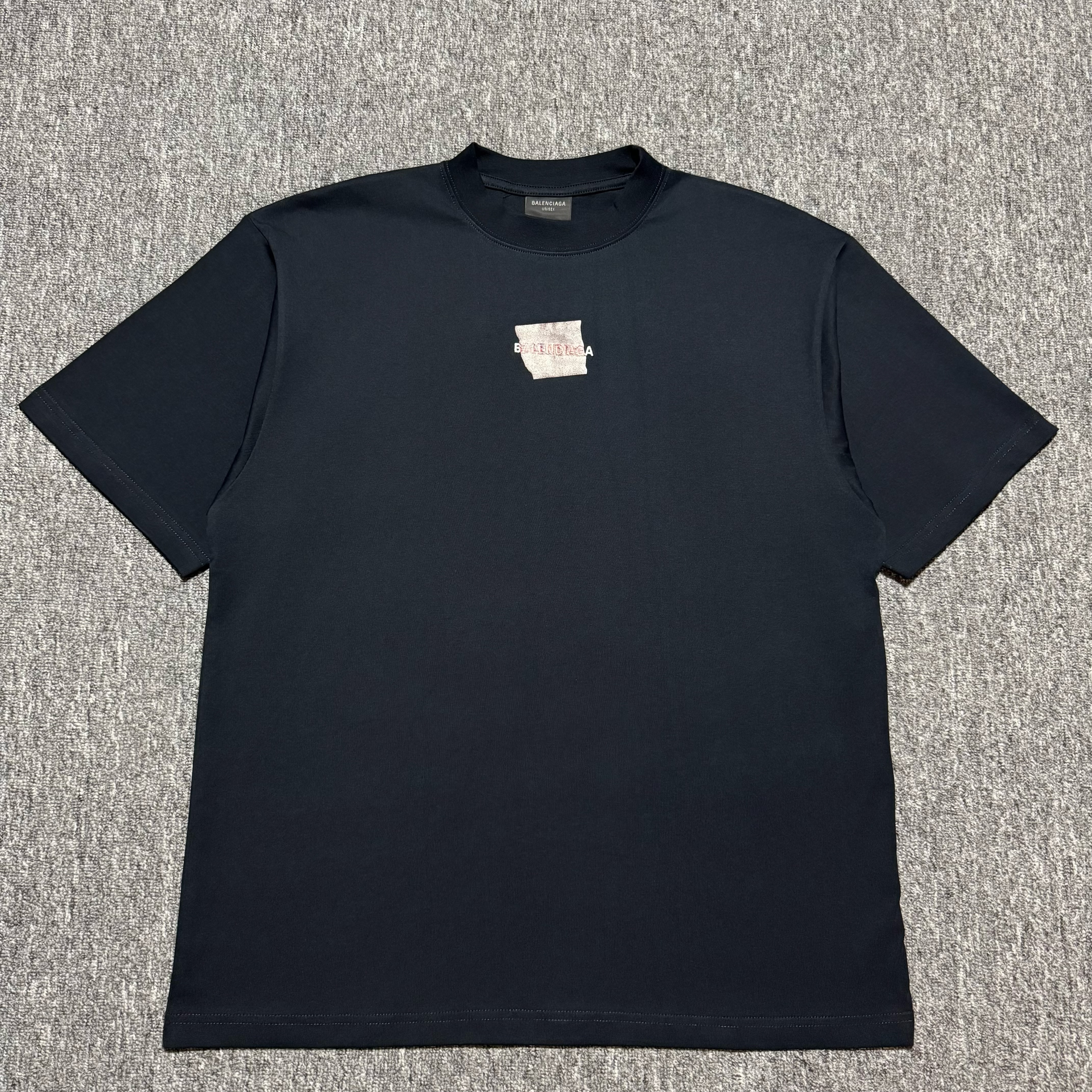 BALENCIAGA Men's Taped Balenciaga Back T-Shirt（764235TSVG28704）