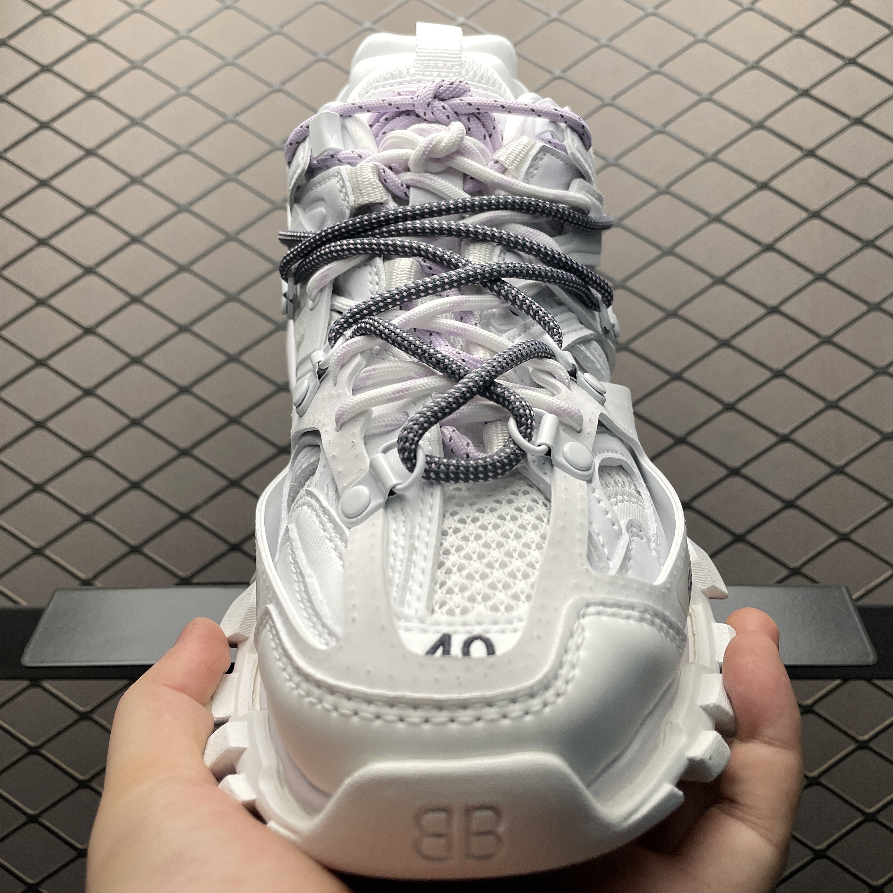 BALENCIAGA Track Trail Laces Sneaker "White/Lilac"（800590WTRHK9050）