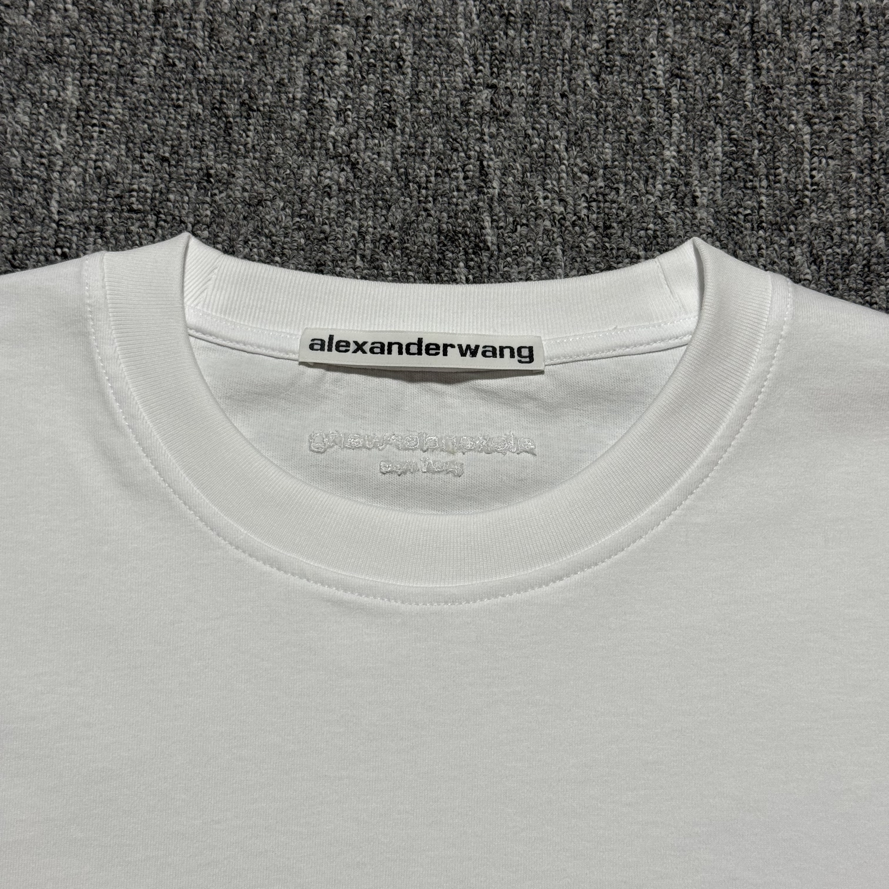 Alexander Wang White Cotton Oversized Logo T-shirt  (UCC3251842100）