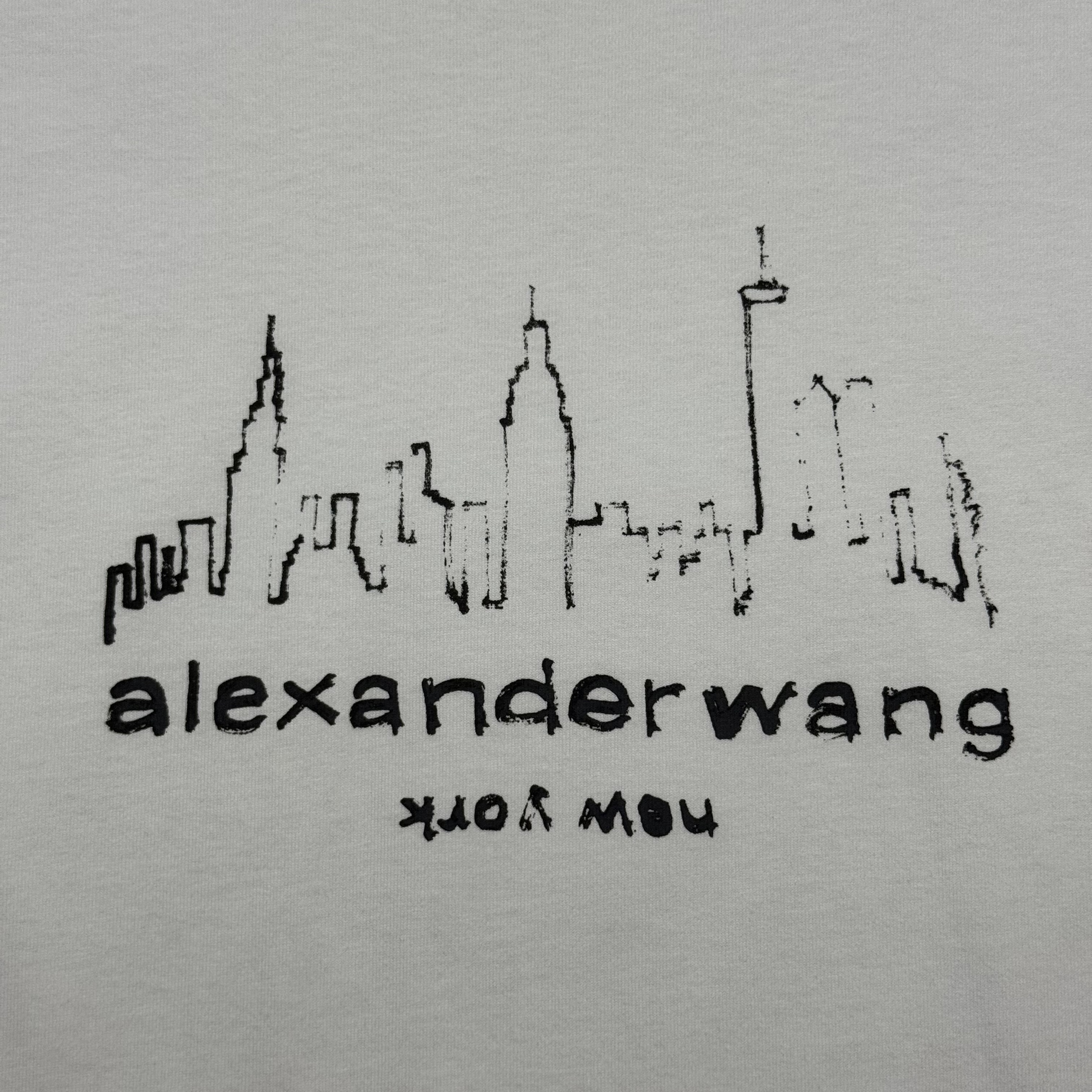 Alexander Wang White Cotton Oversized Logo T-shirt  (UCC3251842100）