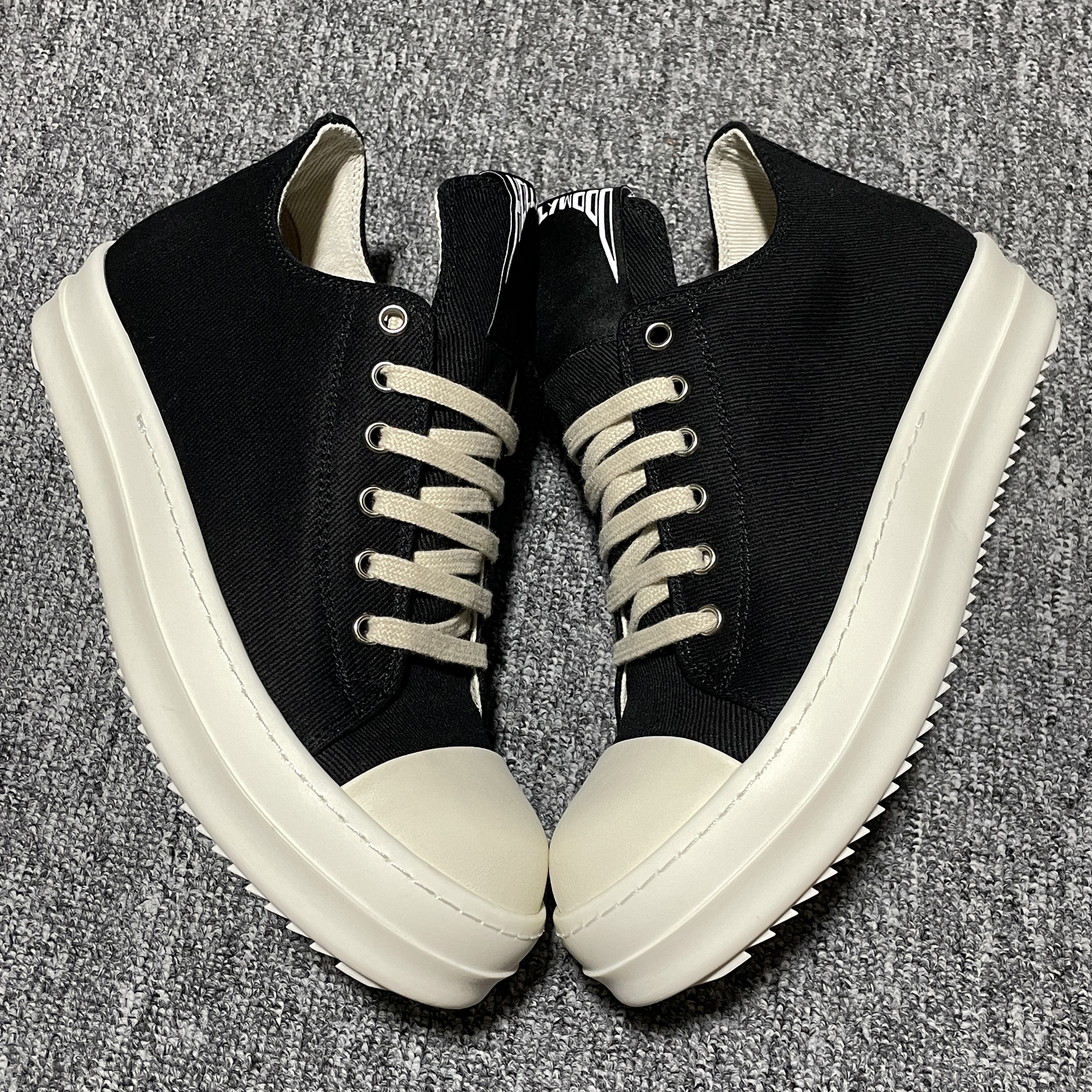 Rick Owens DRKSHDW Hollywood Low Sneaks "Black/Milk/Milk" (DU01E3802DOEH1-911)