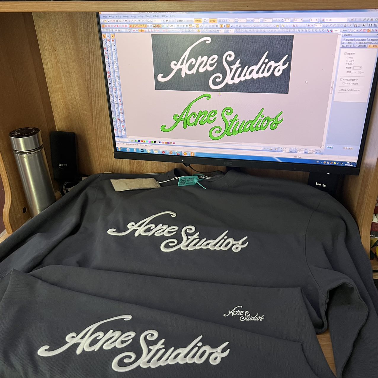 Acne Studios Faded grey logo t-shirt (CL0339-DJO）