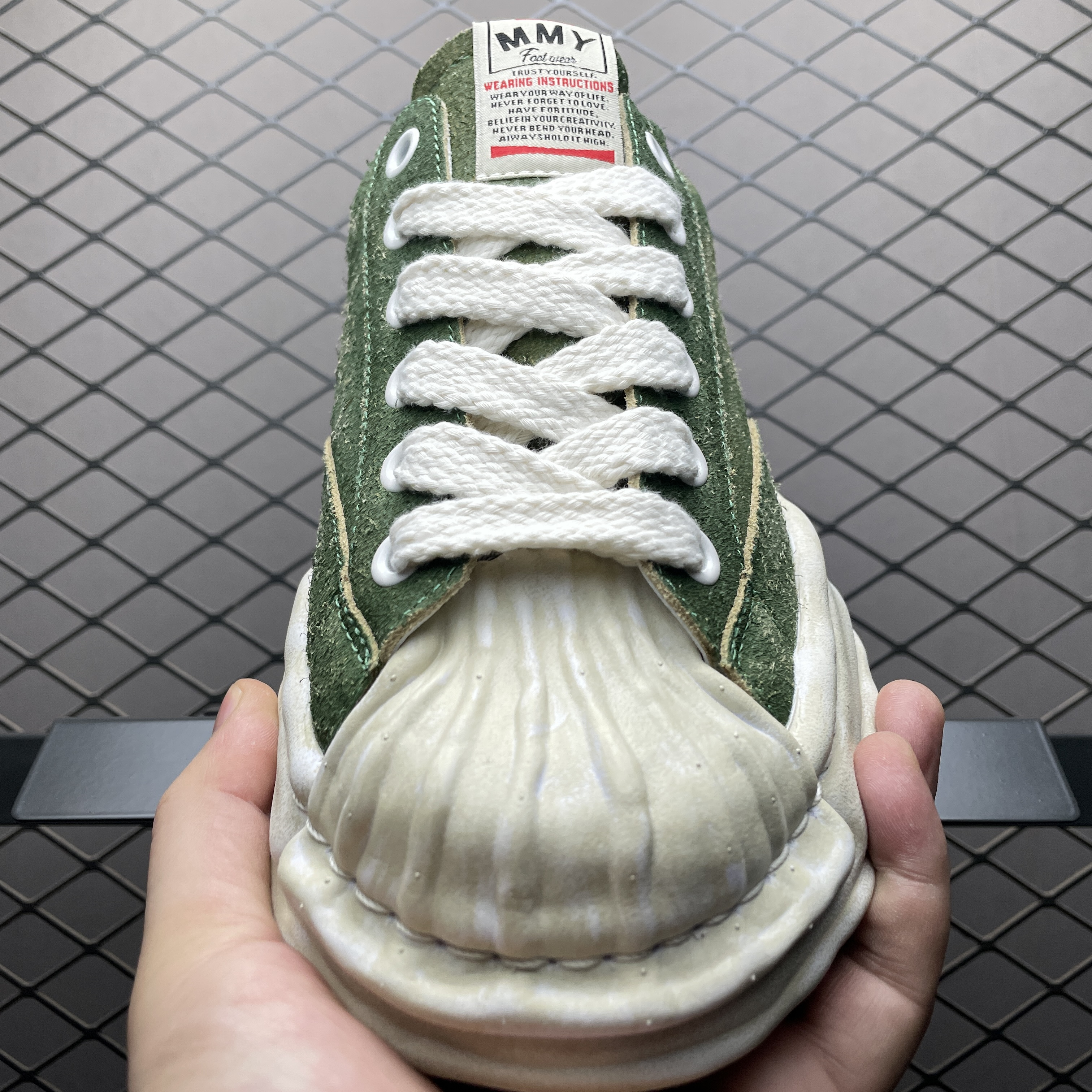 Maison MIHARA YASUHIRO BLAKEY OG Sole Vintage Suede Low-top Sneaker "Green" (A15FW728)