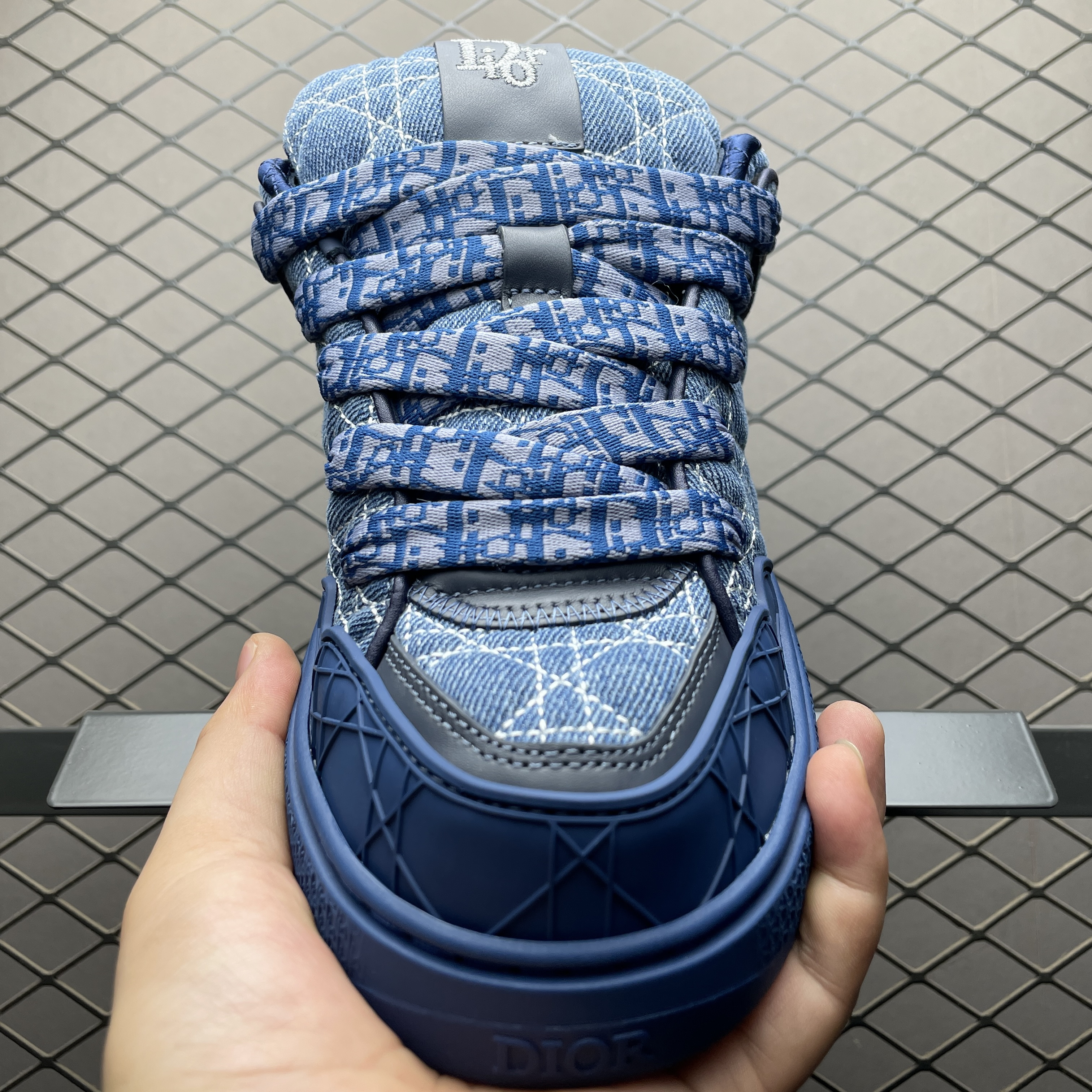 DIOR Spider Cannage Denim Sneakers（3SN288ZAW_H565）