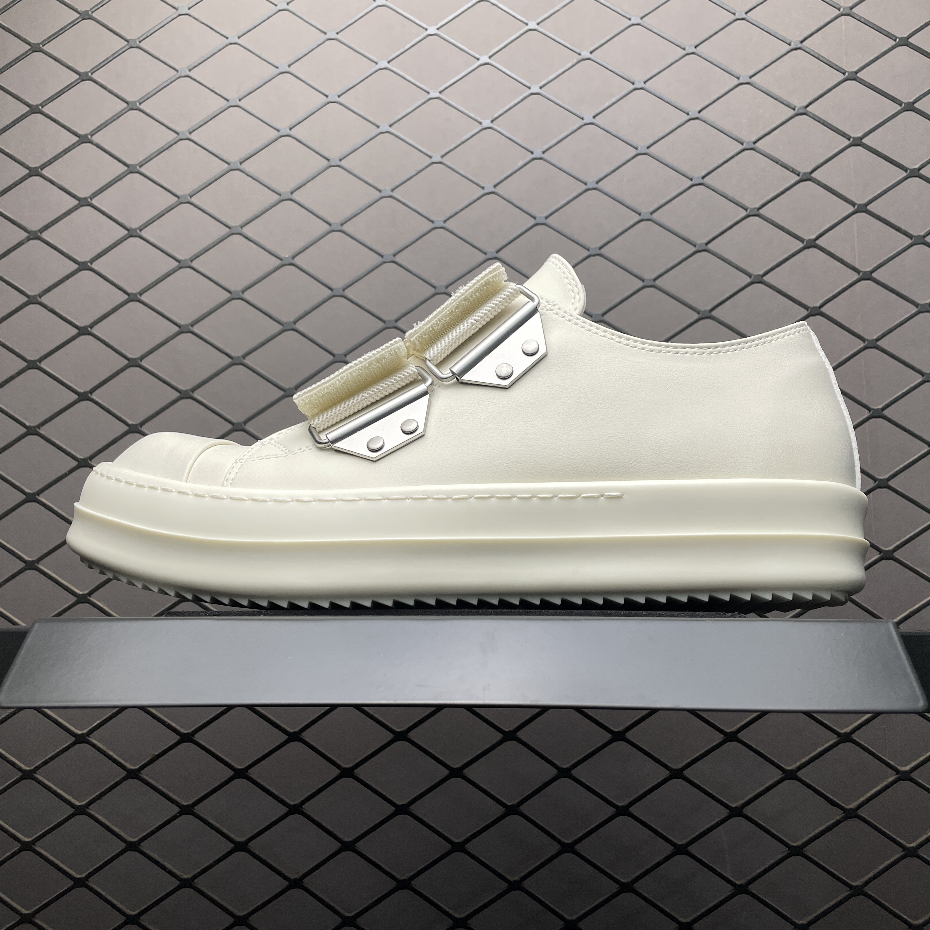 RICK OWENS/RO Mega Low-Top Skateboard Shoes Men's Light Gray (RU01E588
